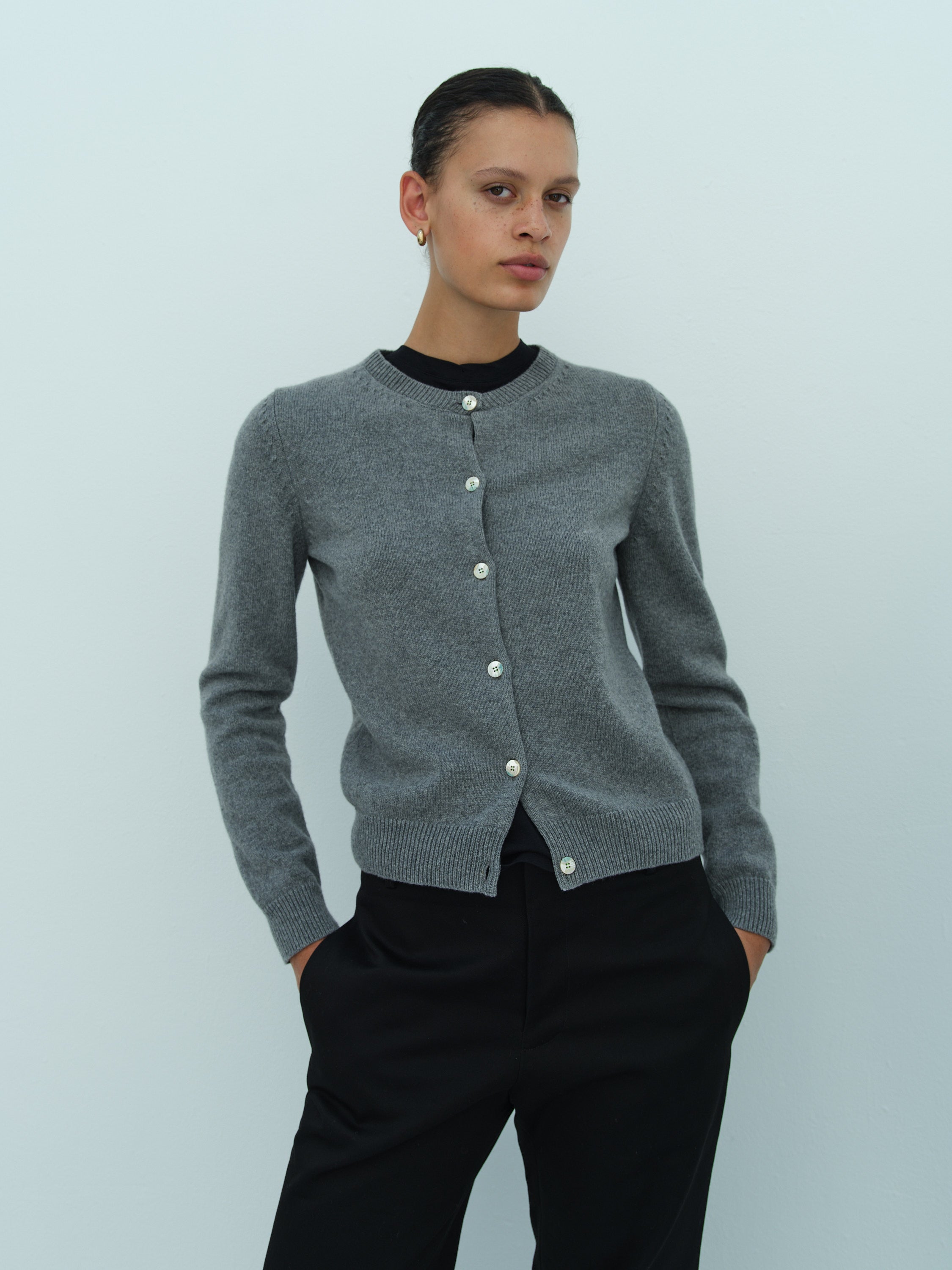 ★送料・関税込★ROLAROLA★CABLE BEACH CARDIGAN★ rolarola - Sailor-Collar Stripe Knit Cardigan (Black) | YesStyle