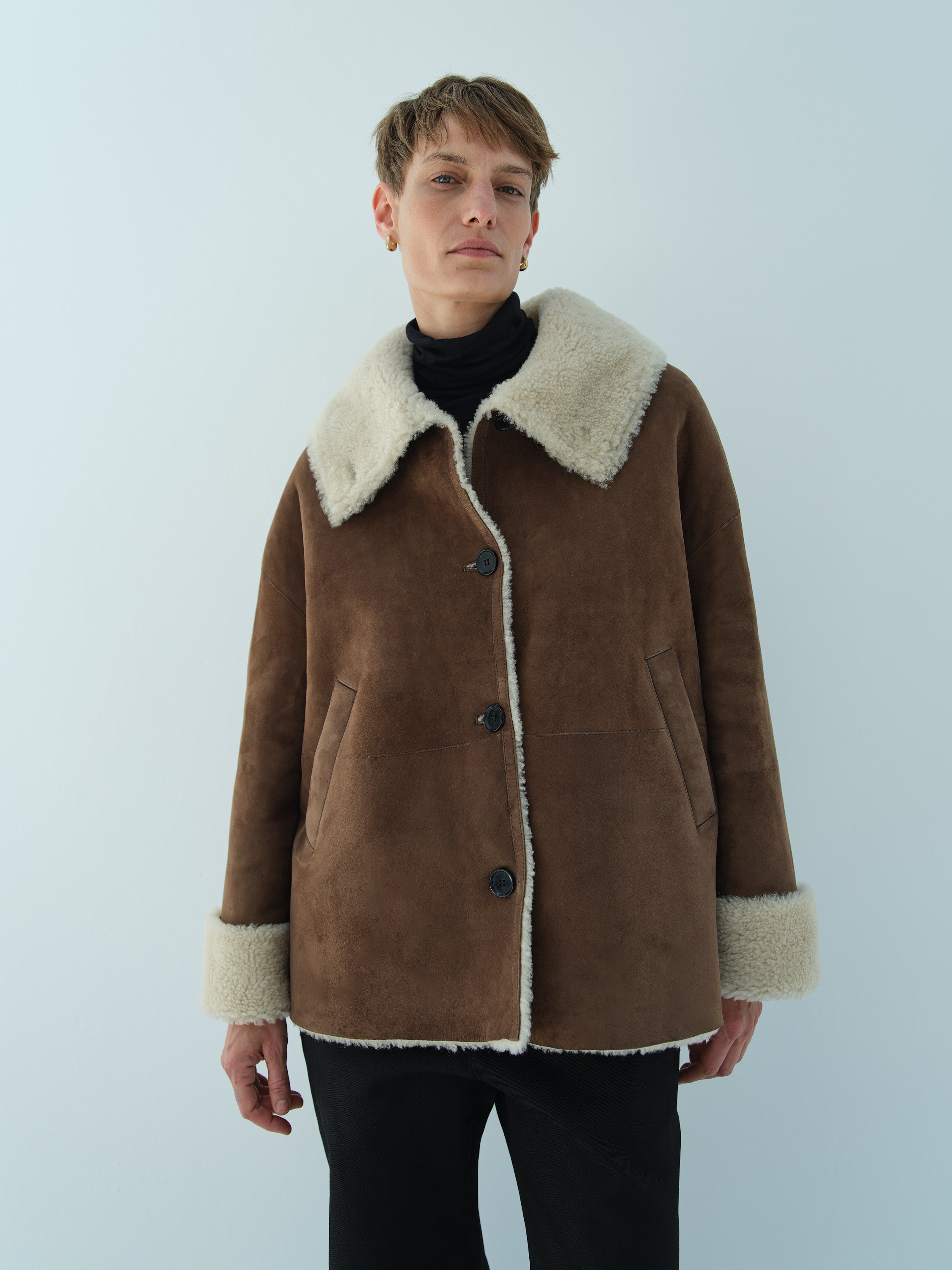 Zara shearling jacket mens on sale