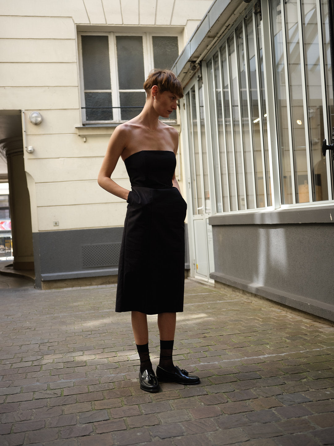 APPLE DRESS / BLACK COATED