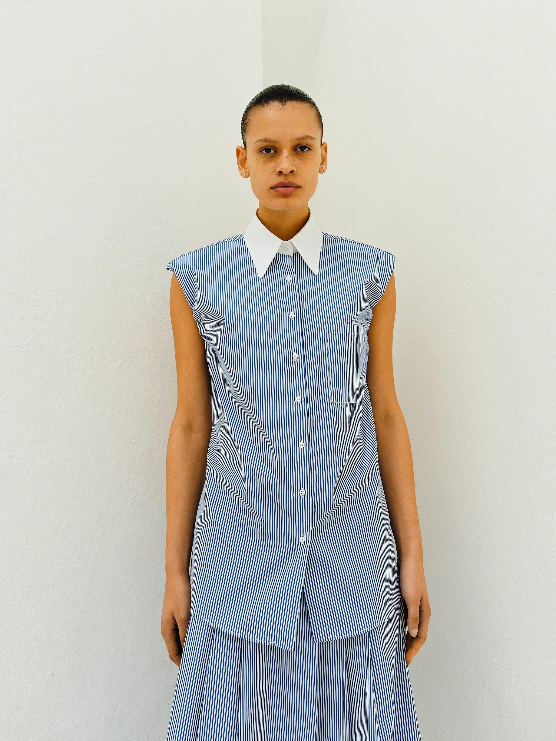 JULIE SHIRT / BLUE-WHITE