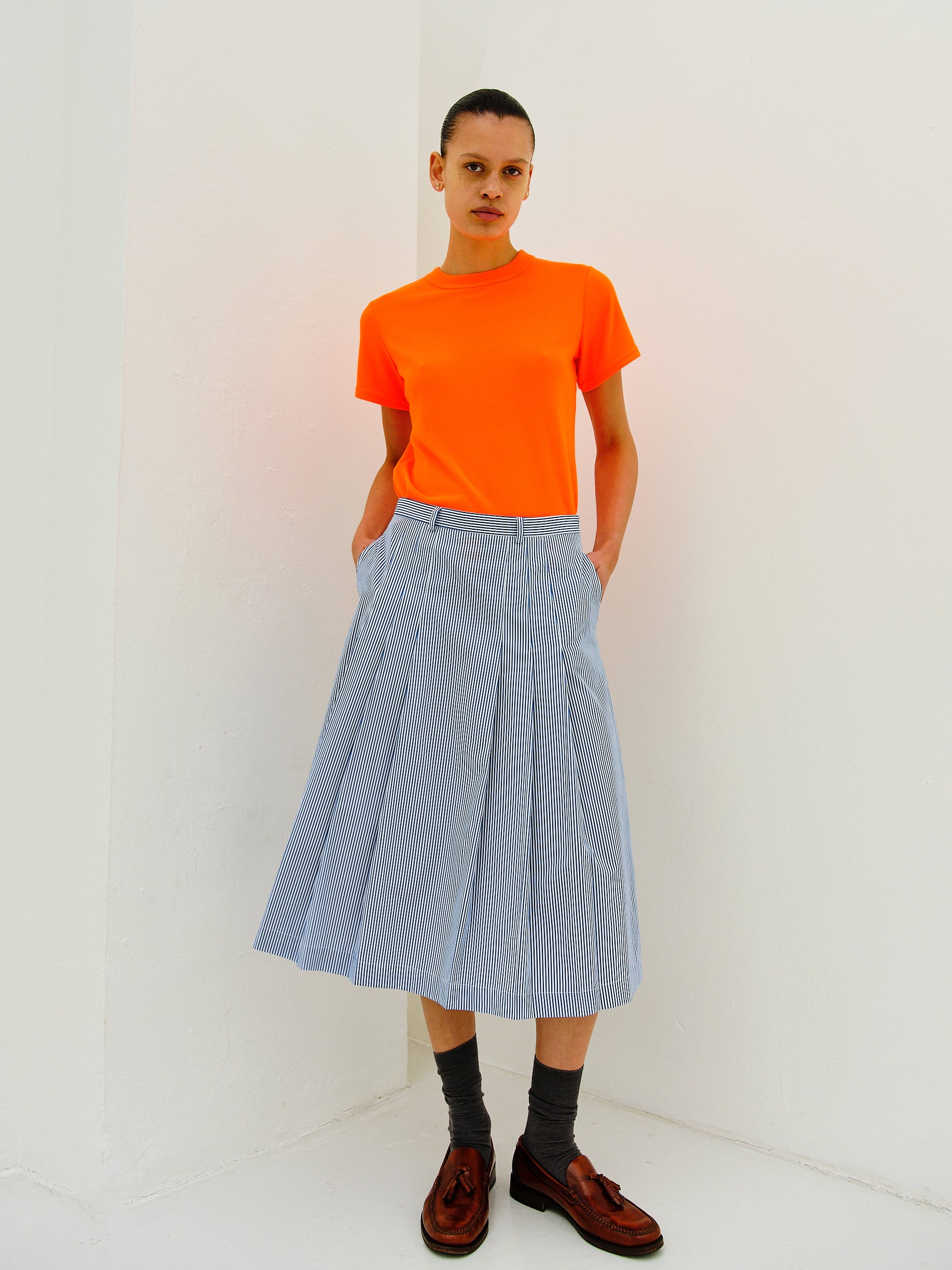 ALEXANDRA SKIRT / BLUE-WHITE STRIPE