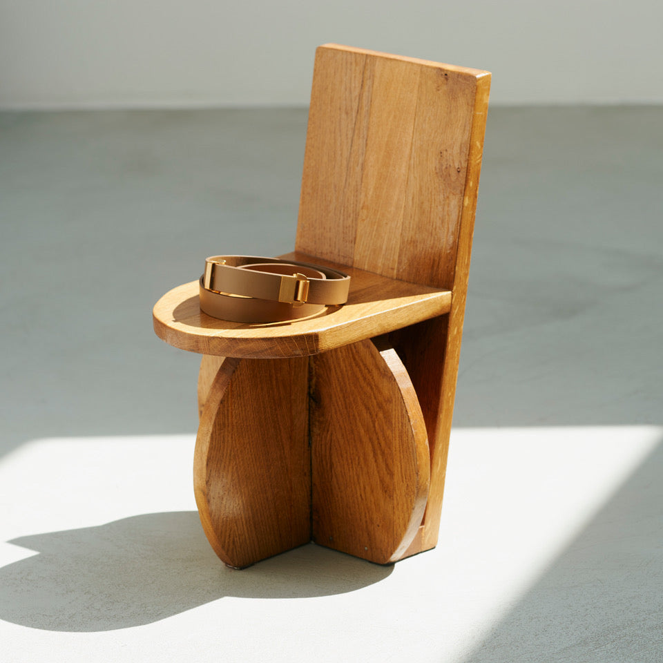 VOLTAIRE BELT / WALNUT-GOLD