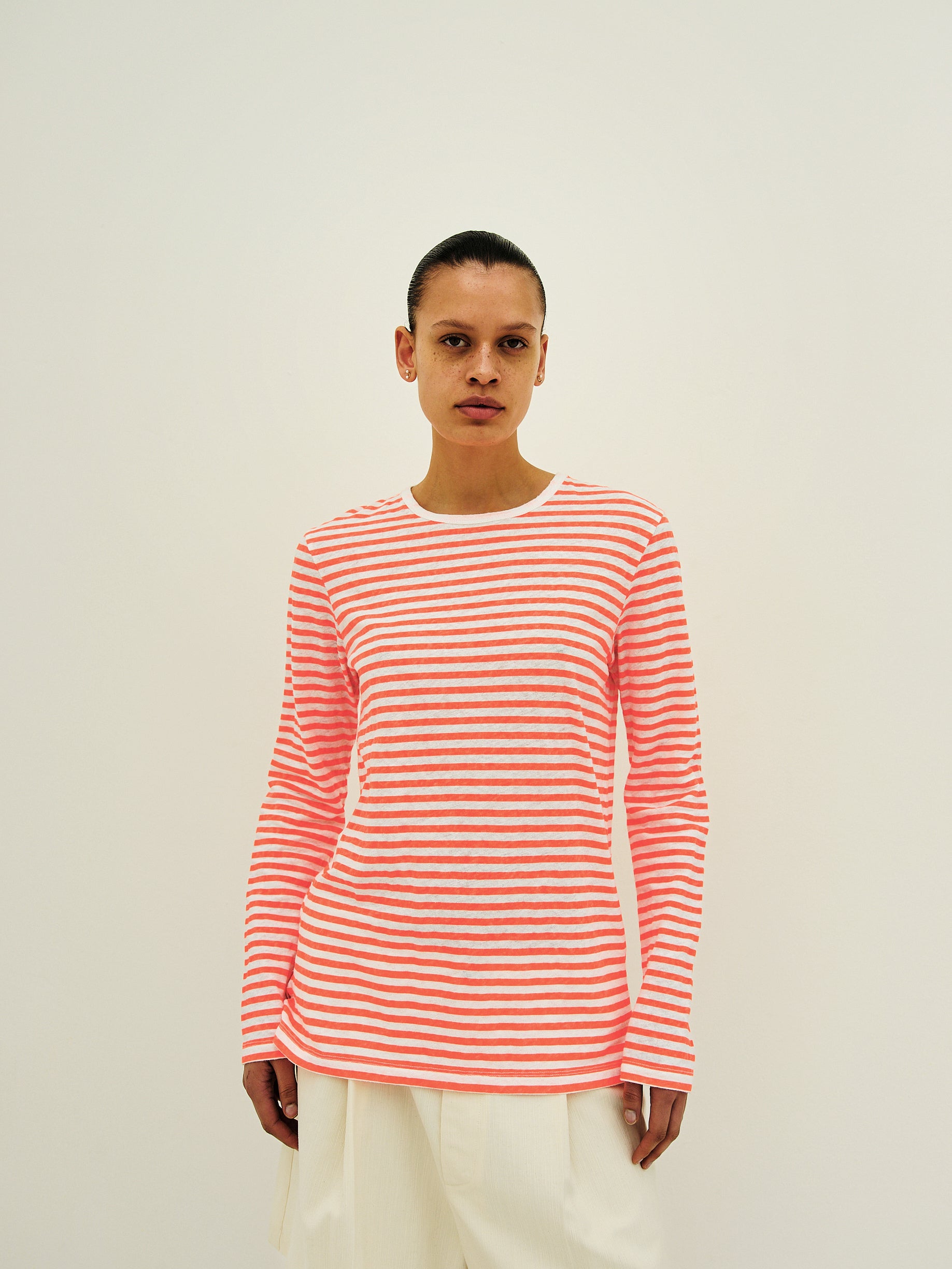 PALOMA TEE / NEON ORANGE-ECRU
