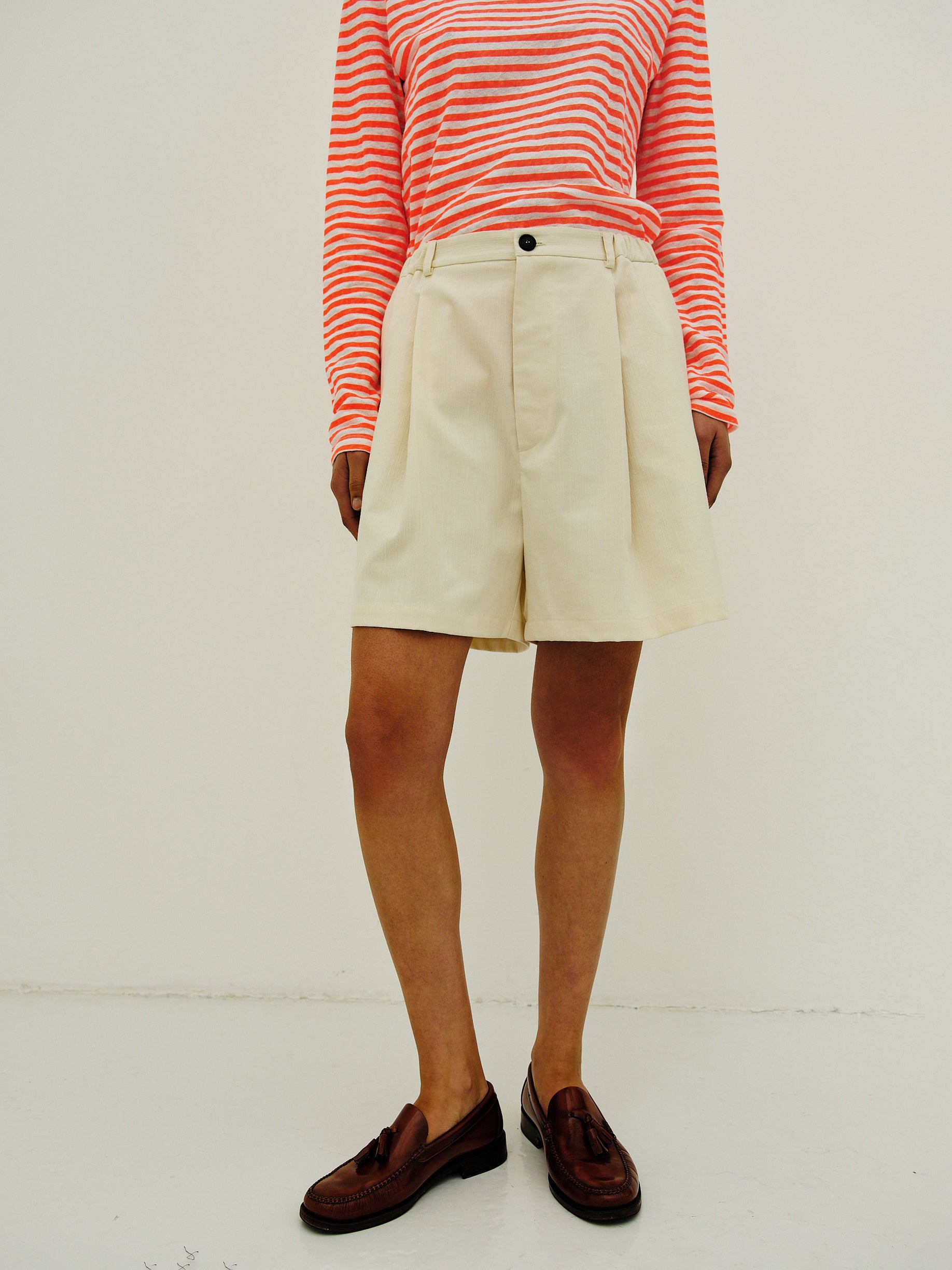 PALOMA TEE / NEON ORANGE-ECRU