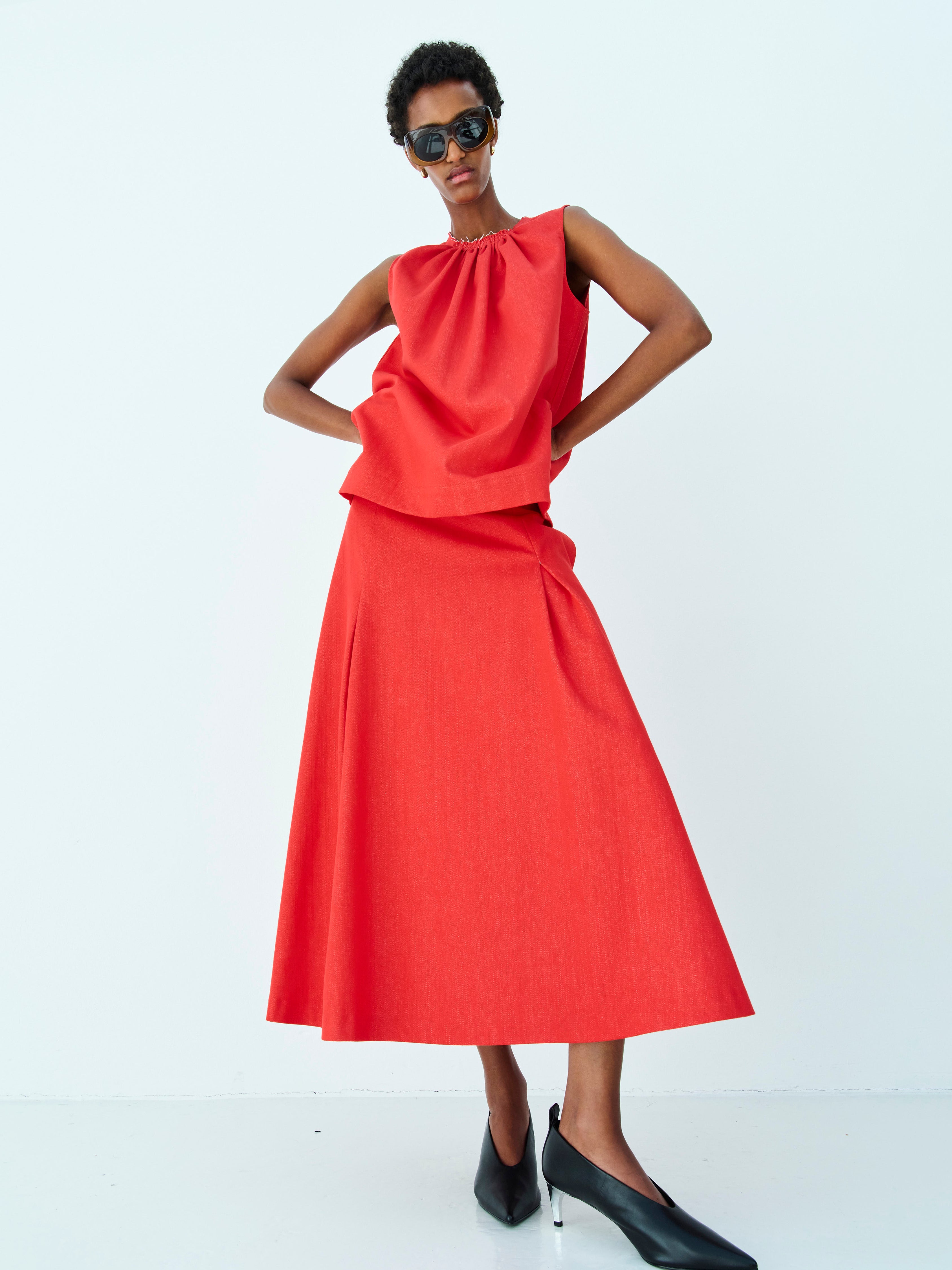 CHLOE SKIRT / ROSE RED