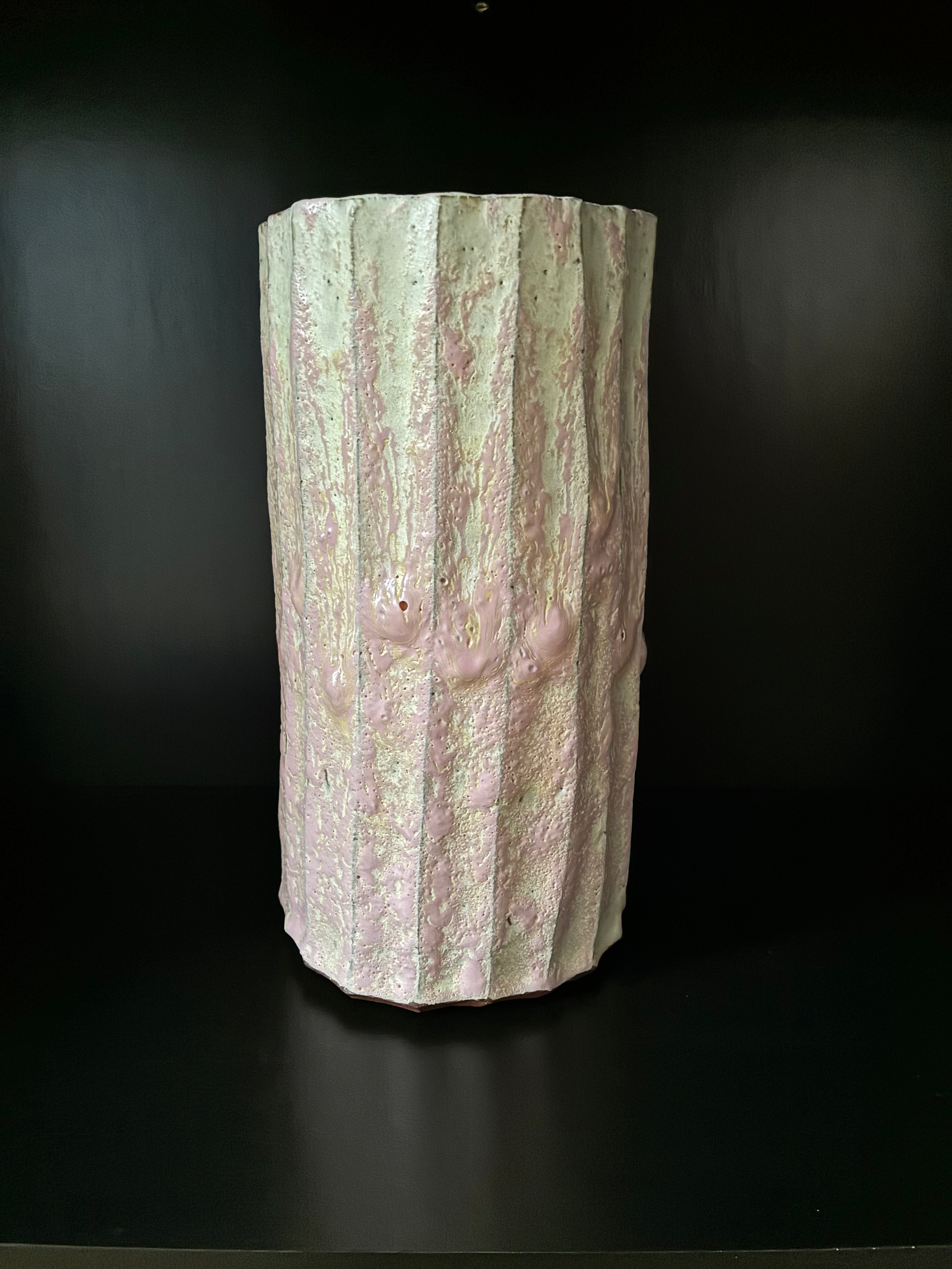 L.S. CERAMICS  / FLUTED VASE #391
