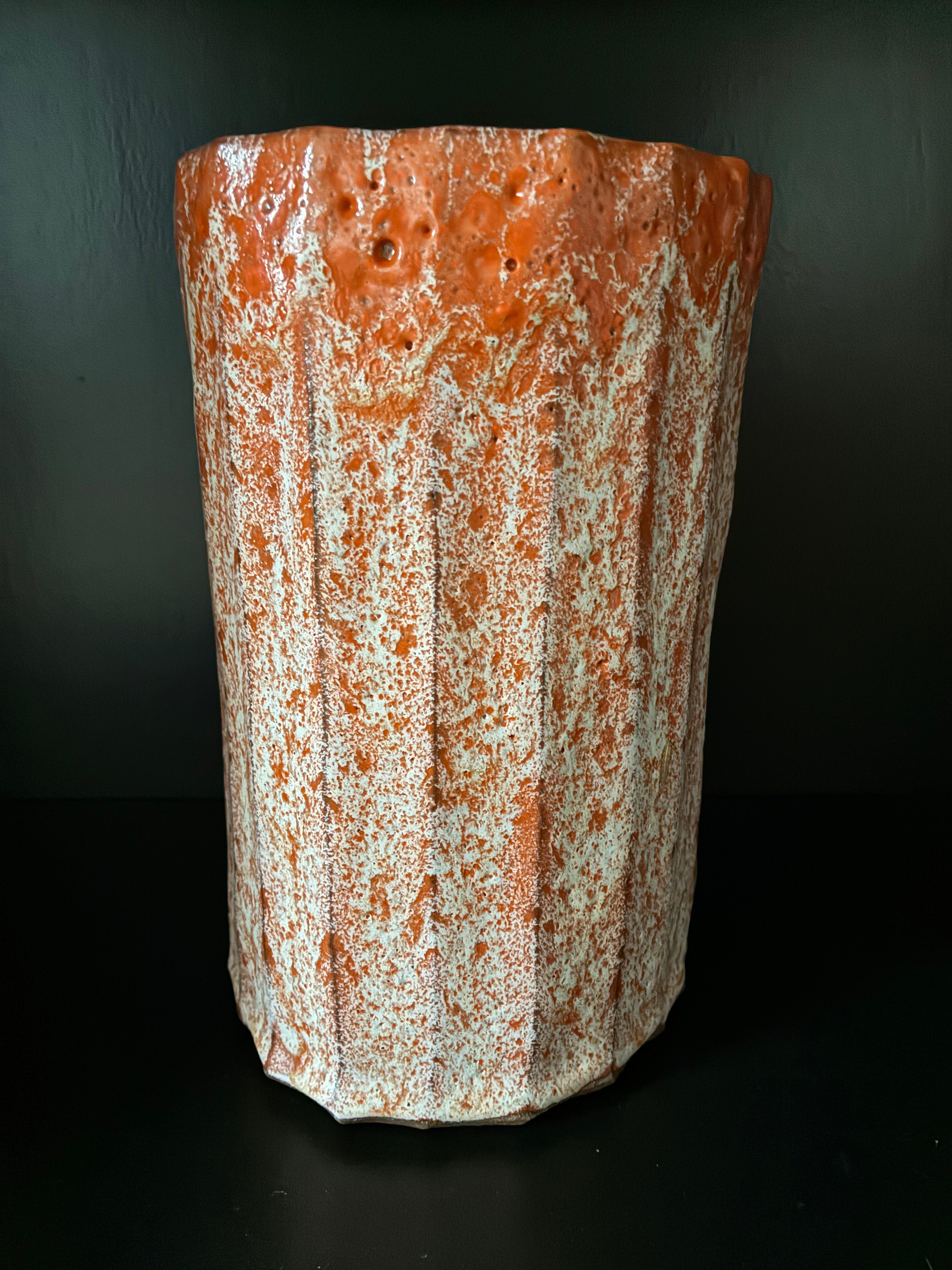 L.S. CERAMICS  / FLUTED VASE #486