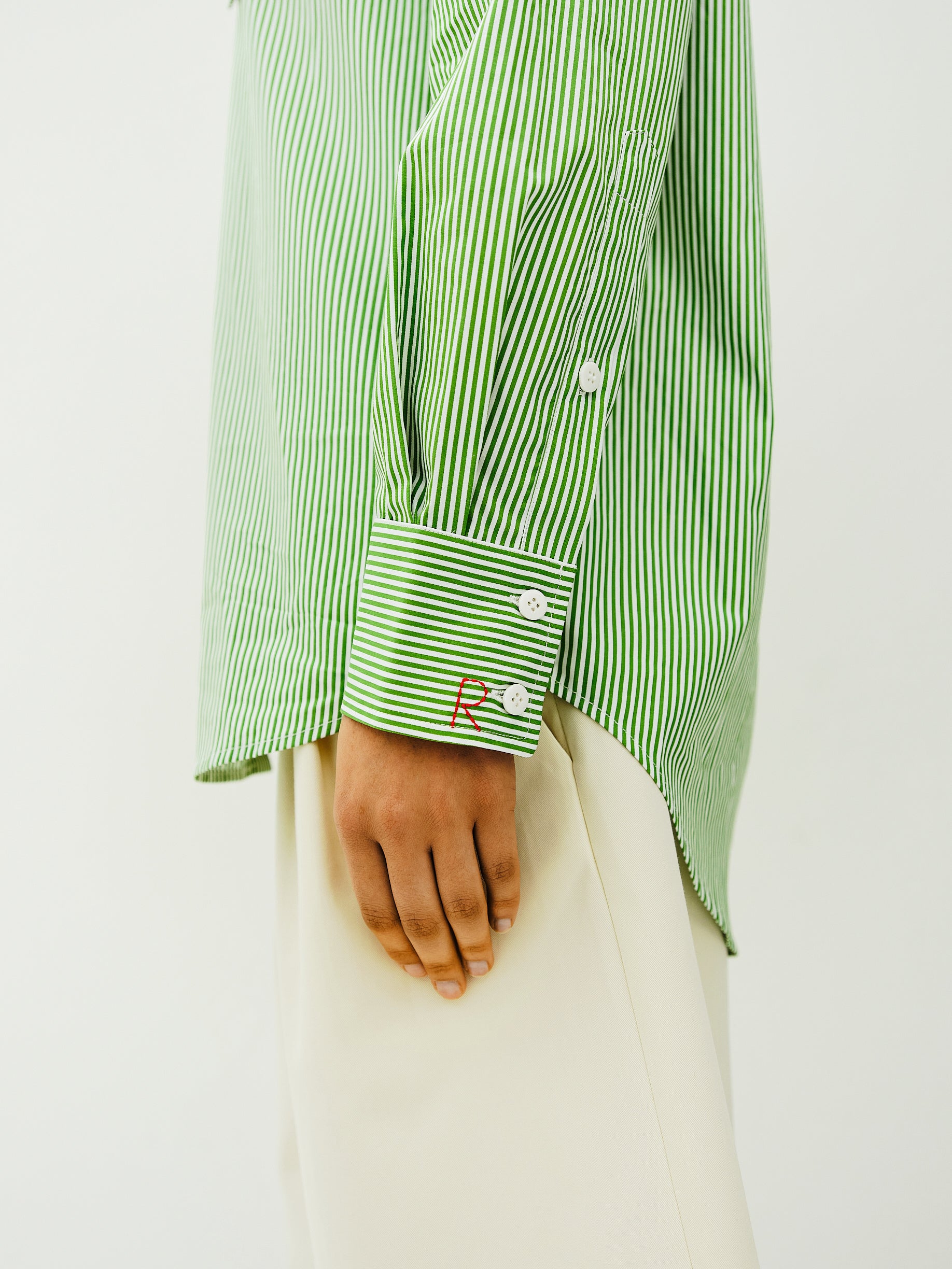 YVES SHIRT / TREE-WHITE STRIPE