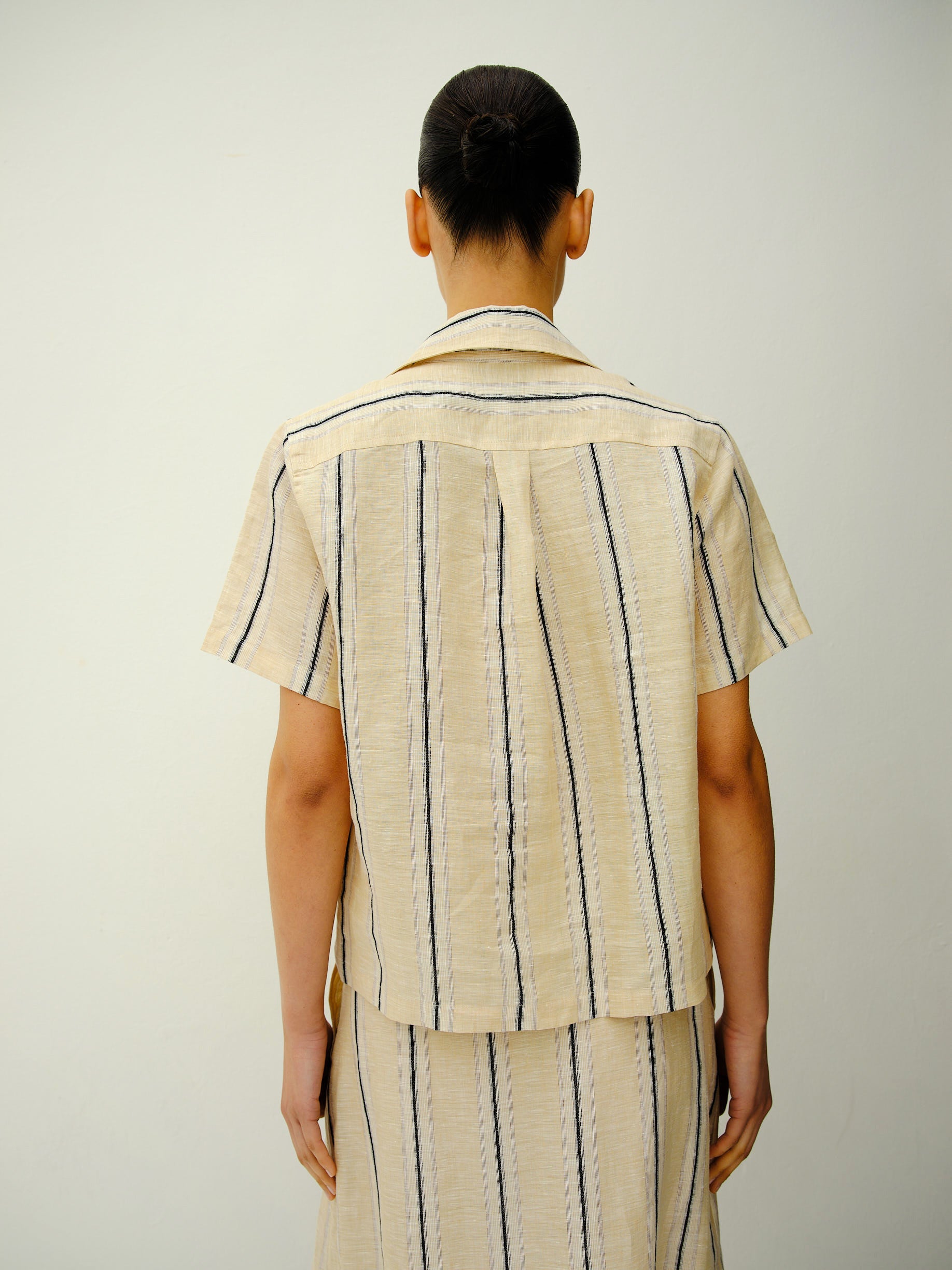 LAURENT SHIRT / NATURAL-WHITE-BLACK STRIPE