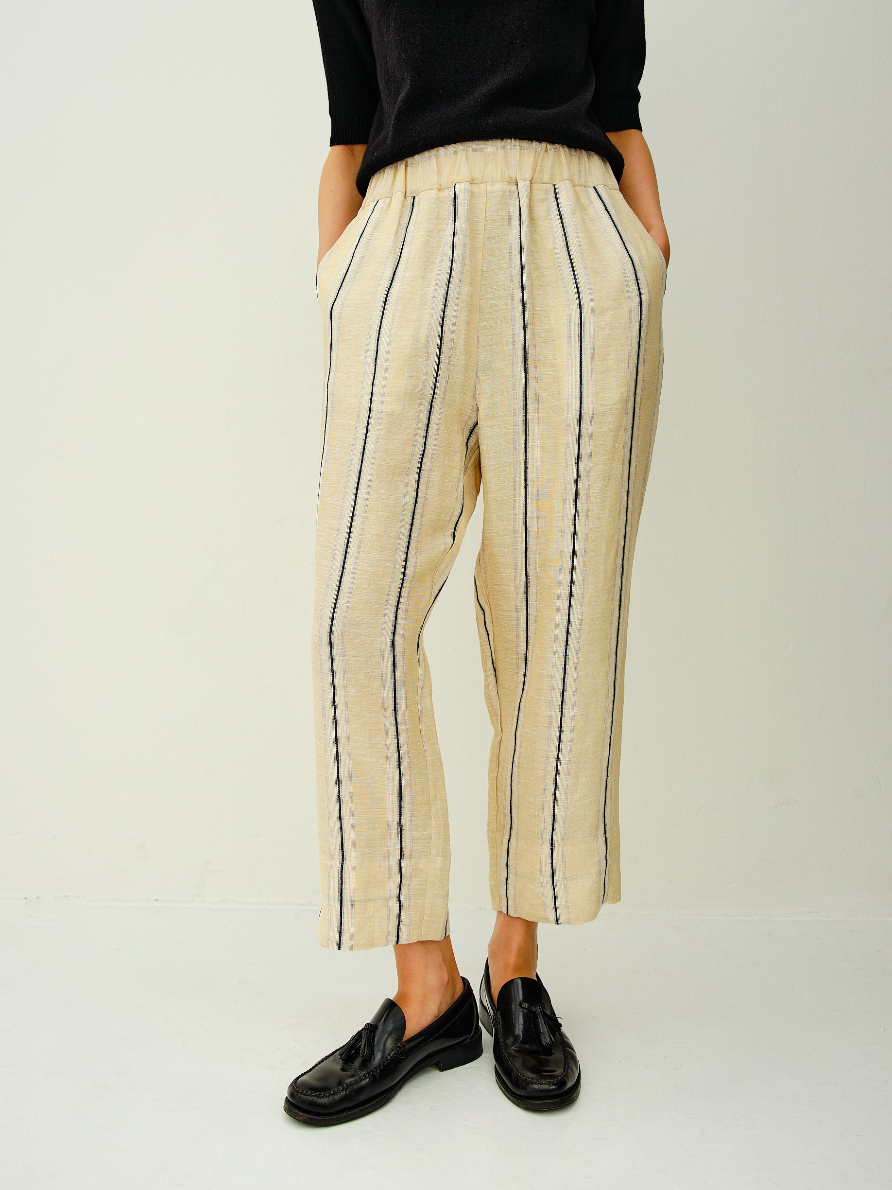 PEPE PANTS / NATURAL-WHITE-BLACK STRIPE