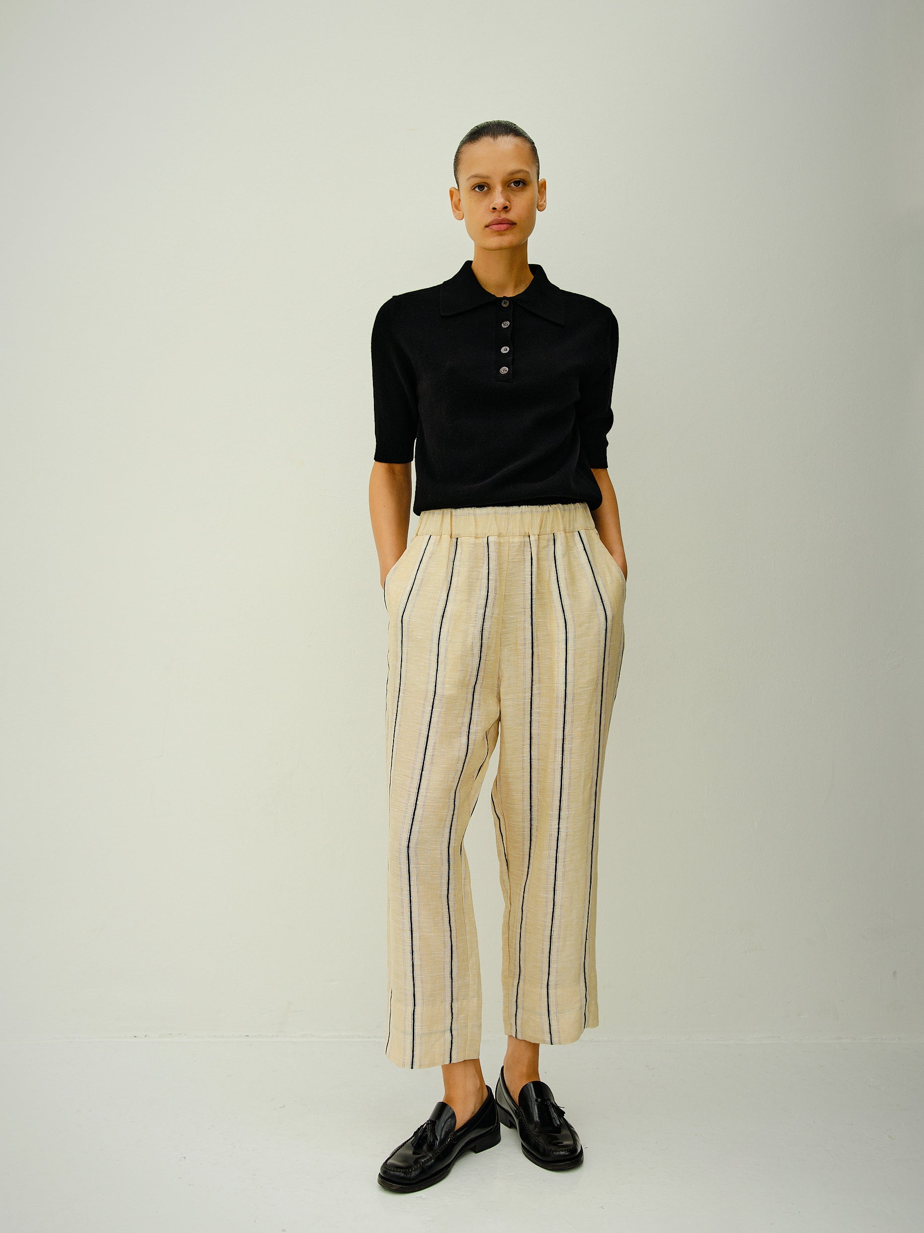 PEPE PANTS / NATURAL-WHITE-BLACK STRIPE