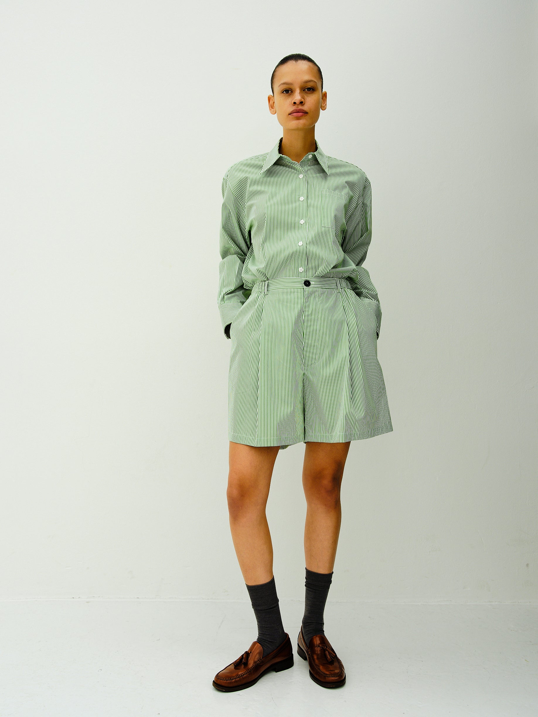 BLAZE SHIRT / TREE/WHITE STRIPE