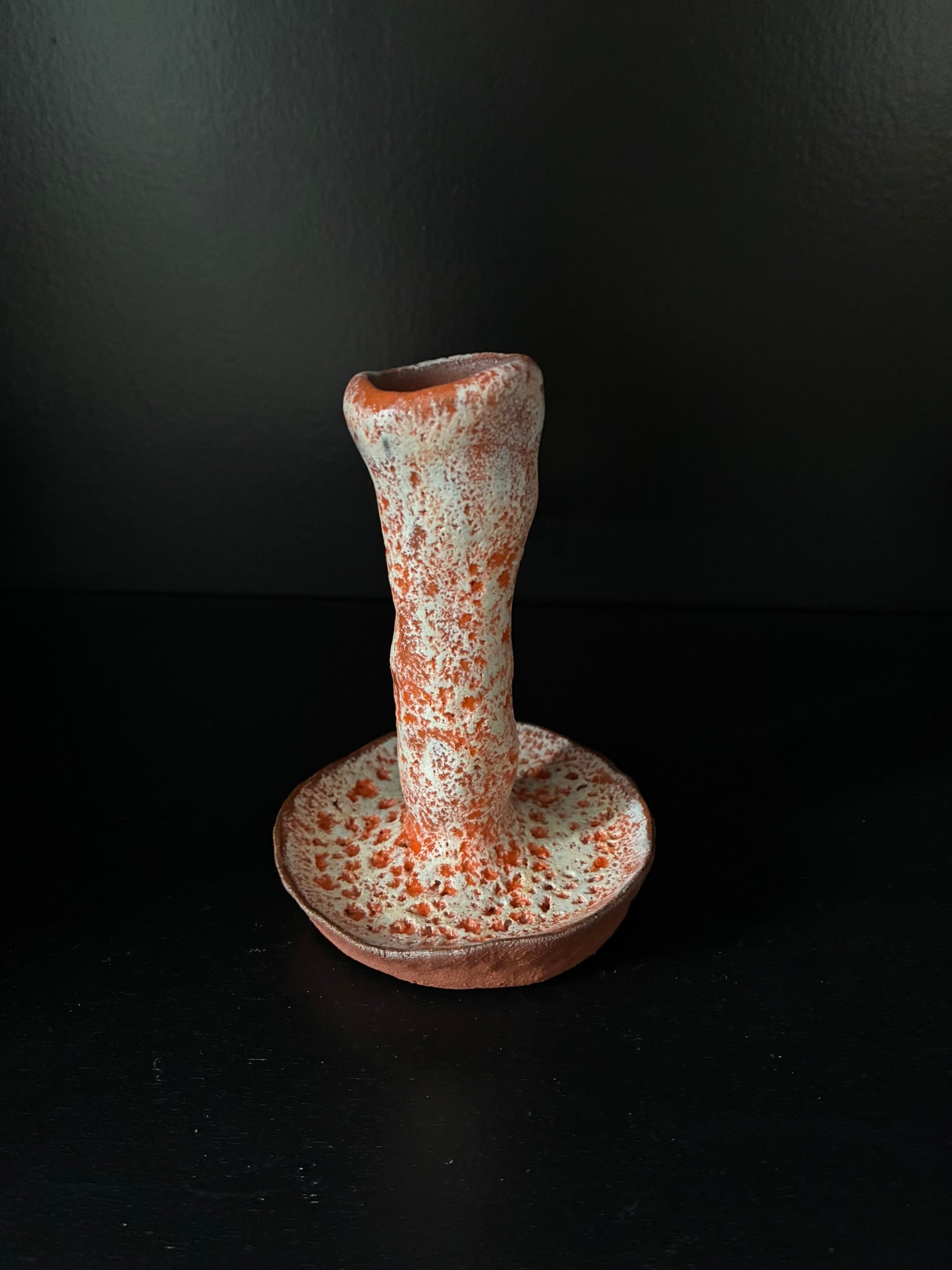 L.S. CERAMICS  / CANDLESTICK ORANGE