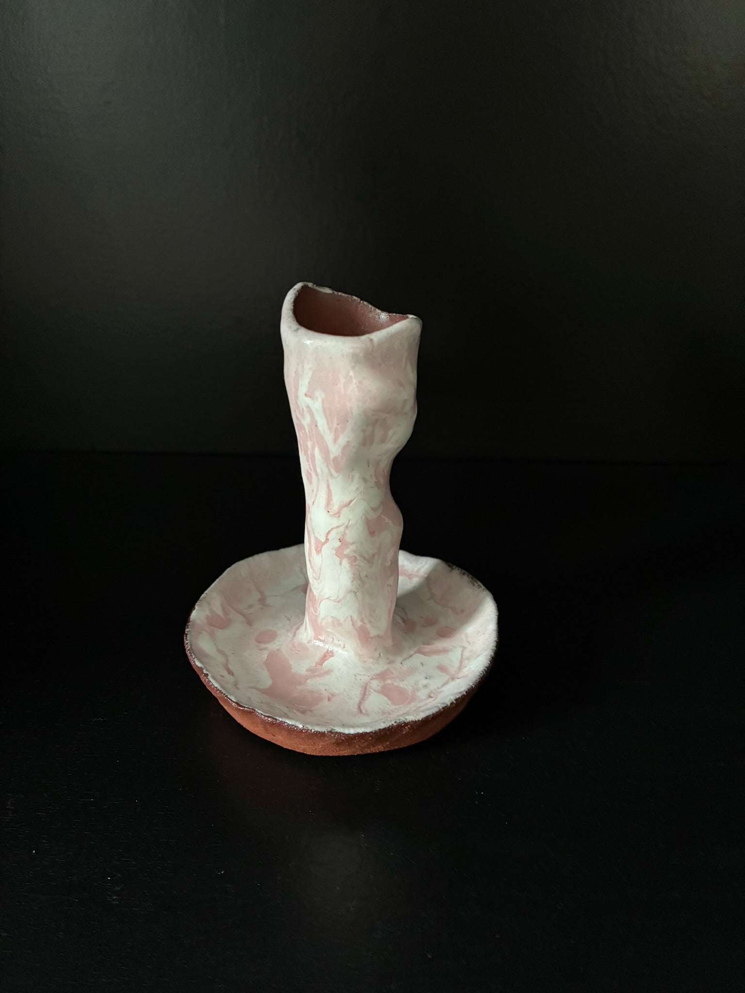 L.S. CERAMICS  / CANDLESTICK PINK