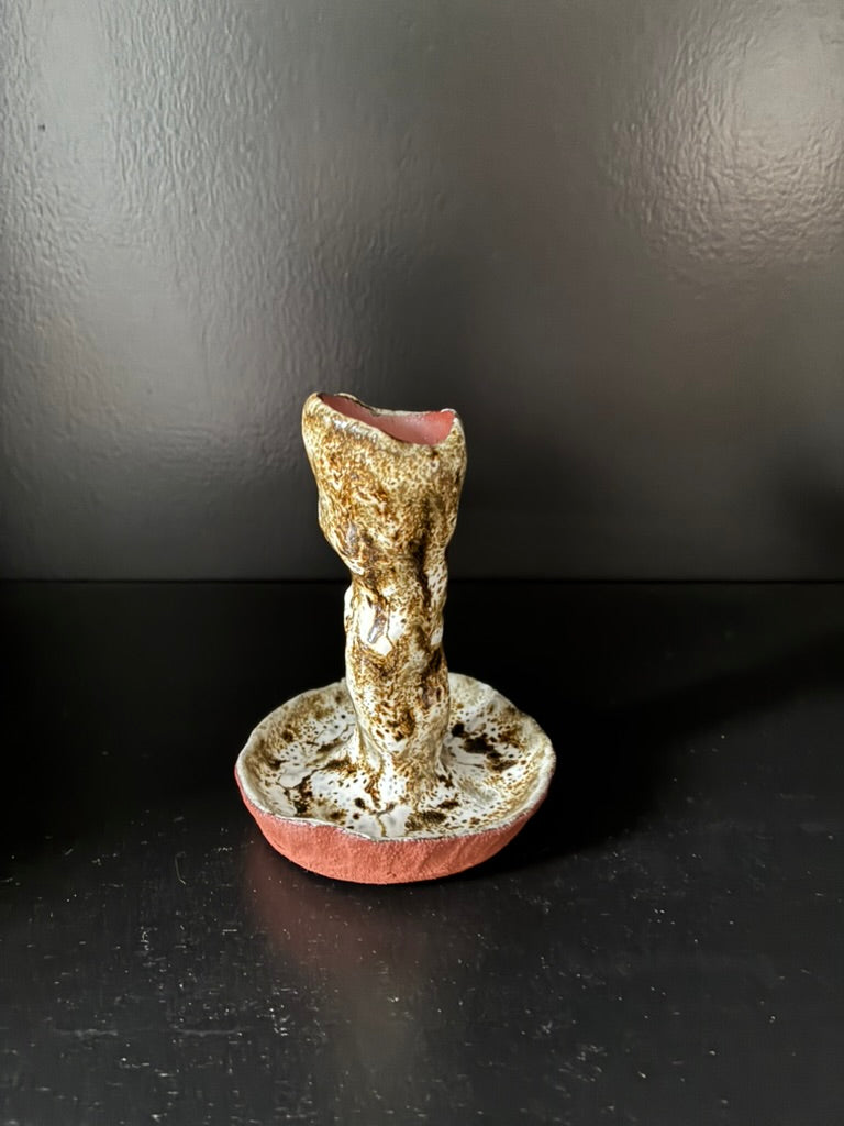 L.S. CERAMICS  / CANDLESTICK BROWN