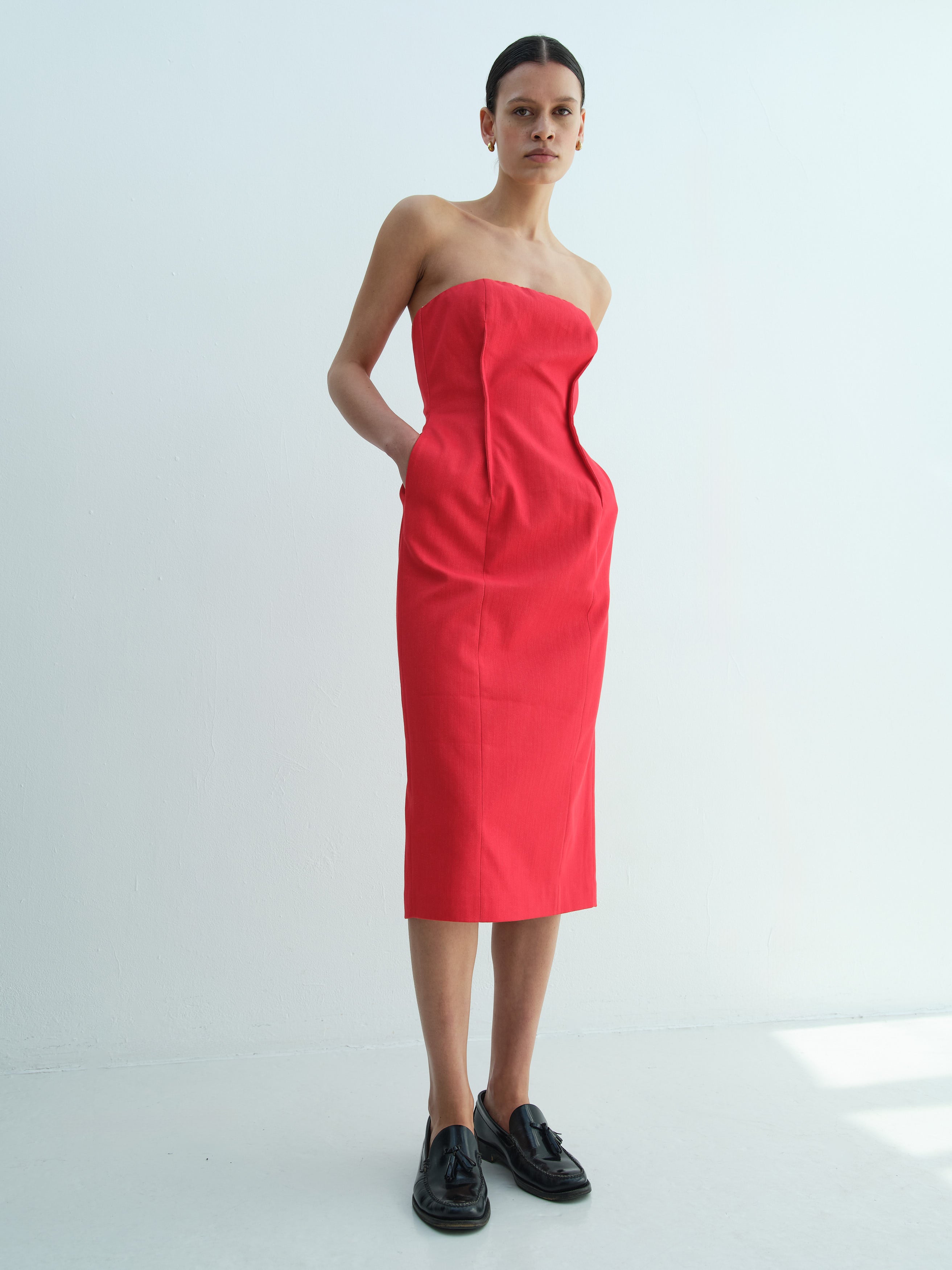 APPLE DRESS / ROSE RED