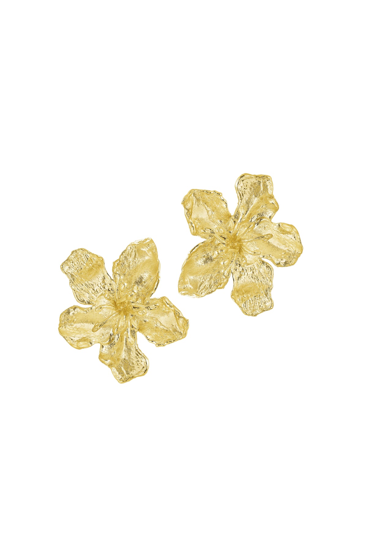 ELHANATI JARDIN GOLD / BIG GOLDEN FLOWER CLIP EARRINGS