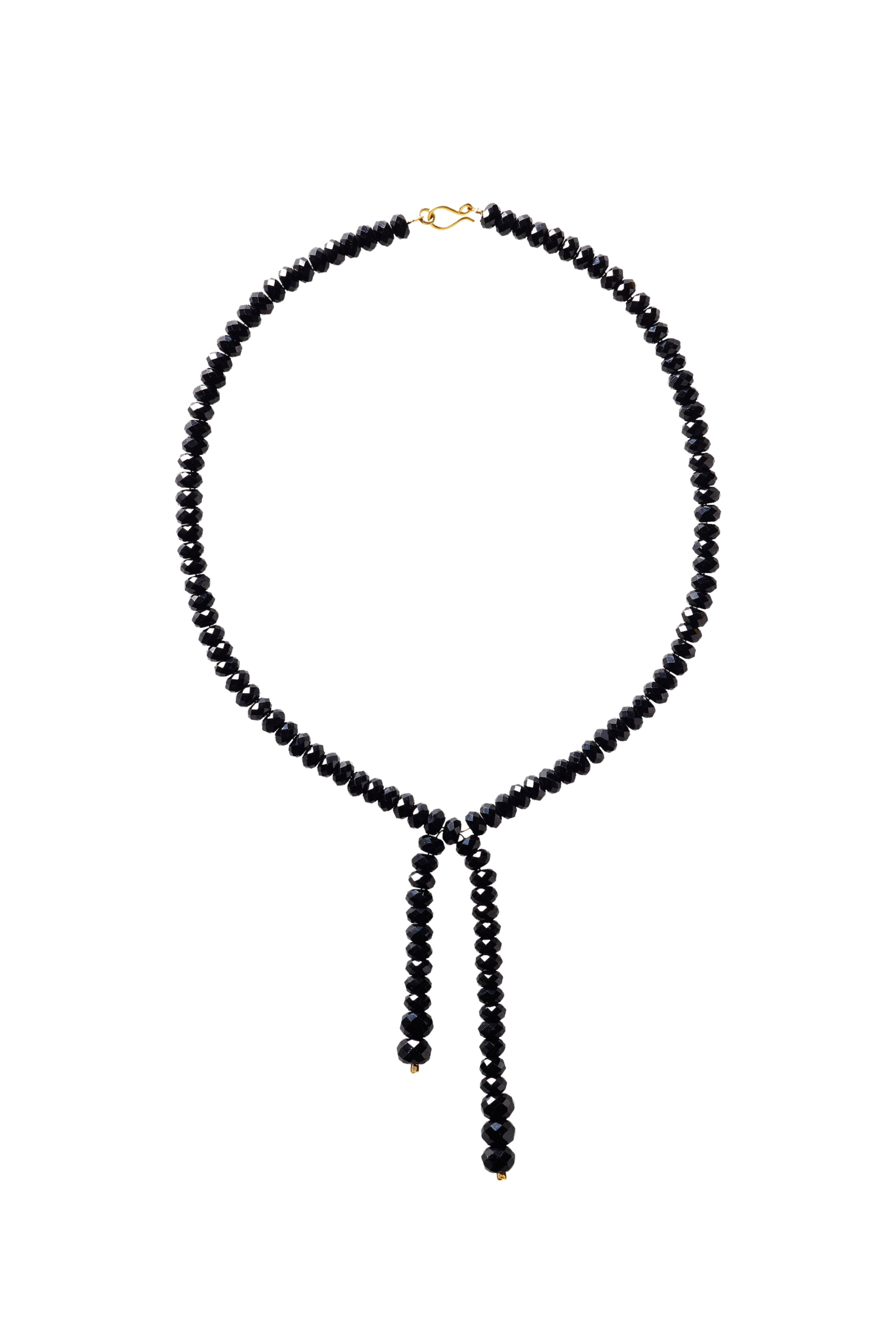 ELHANATI, BLACK TIE THICK NECKLACE