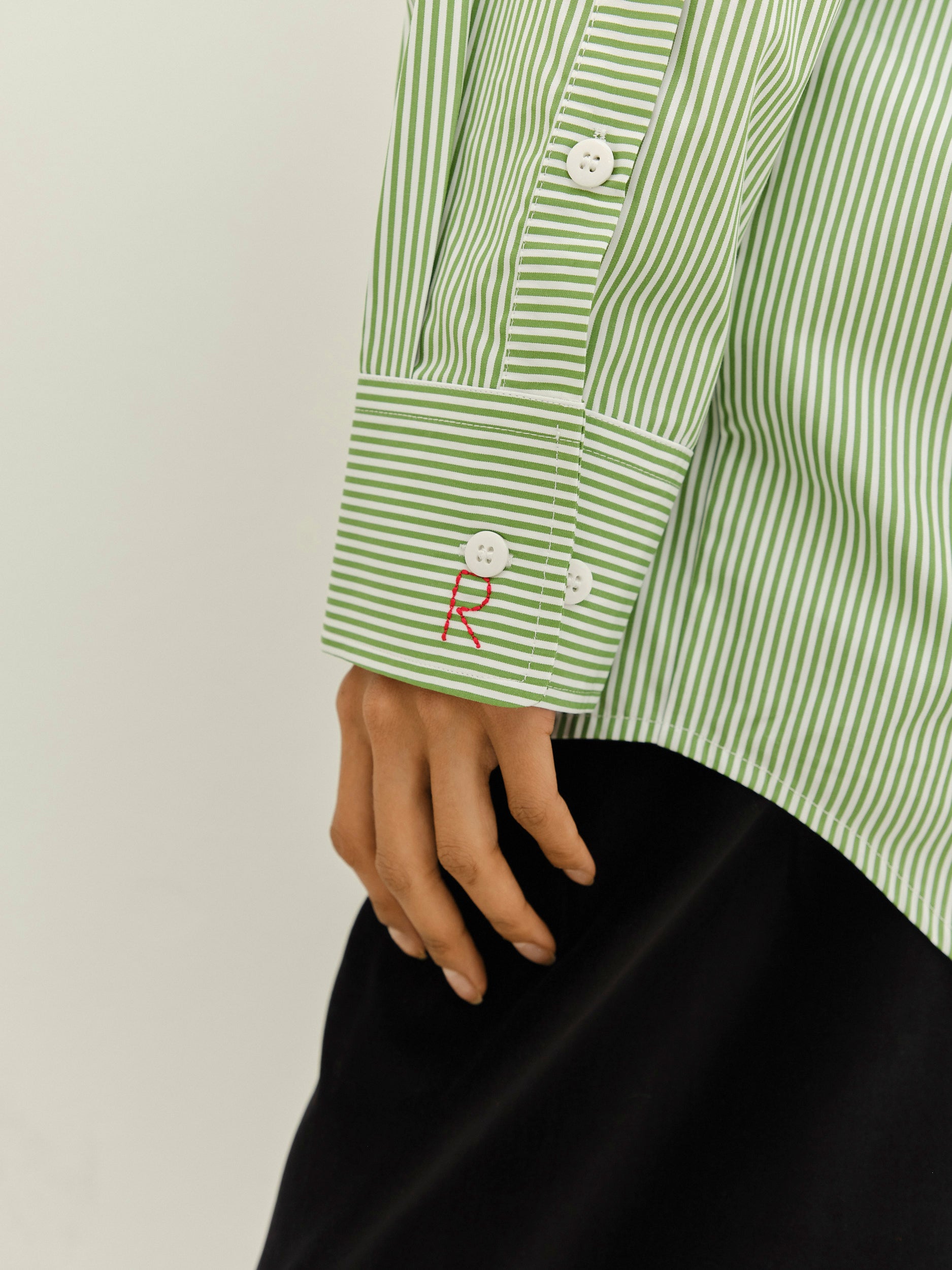 BLAZE SHIRT / TREE/WHITE STRIPE