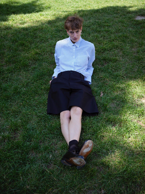 YVES SHIRT / NAVY-WHITE STRIPE