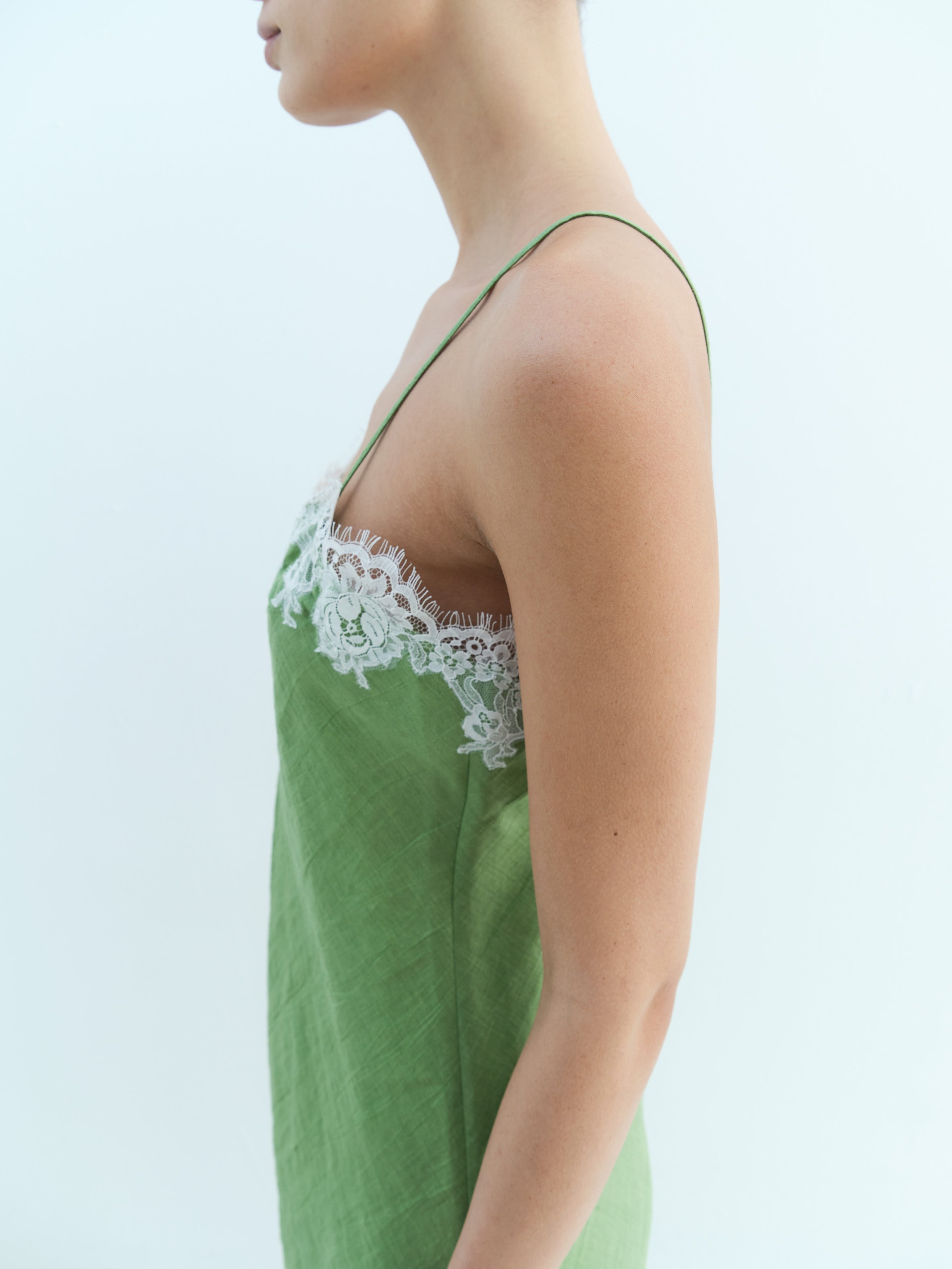 LACE CLEOPATRA DRESS / COOL GREEN
