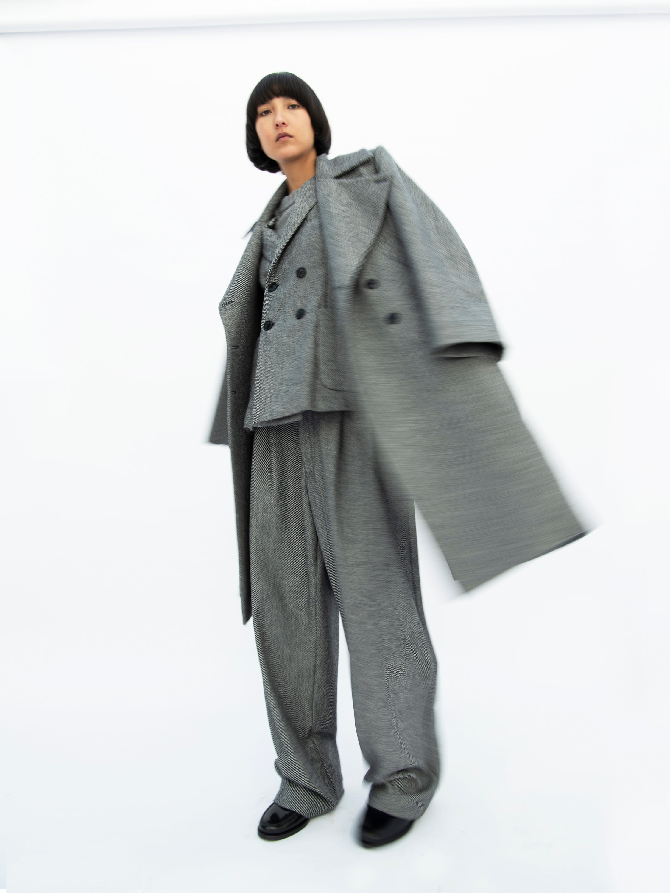 GEORGE COAT / BLACK-GREY
