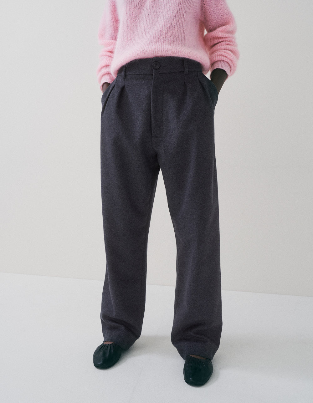 DIANE PANTS / DK. GREY MELE FLANNEL