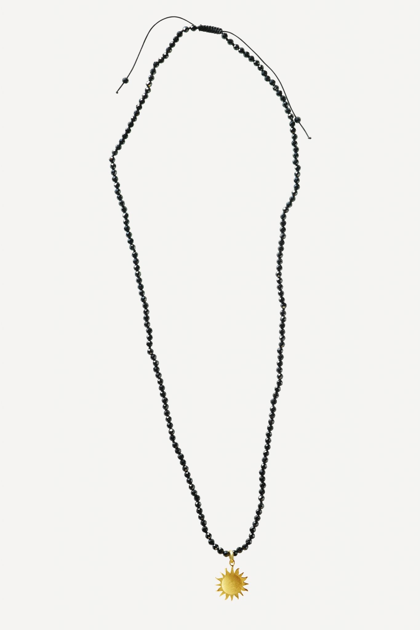 ELHANATI, BOO NECKLACE GOLD SUN / BLACK SPINALS