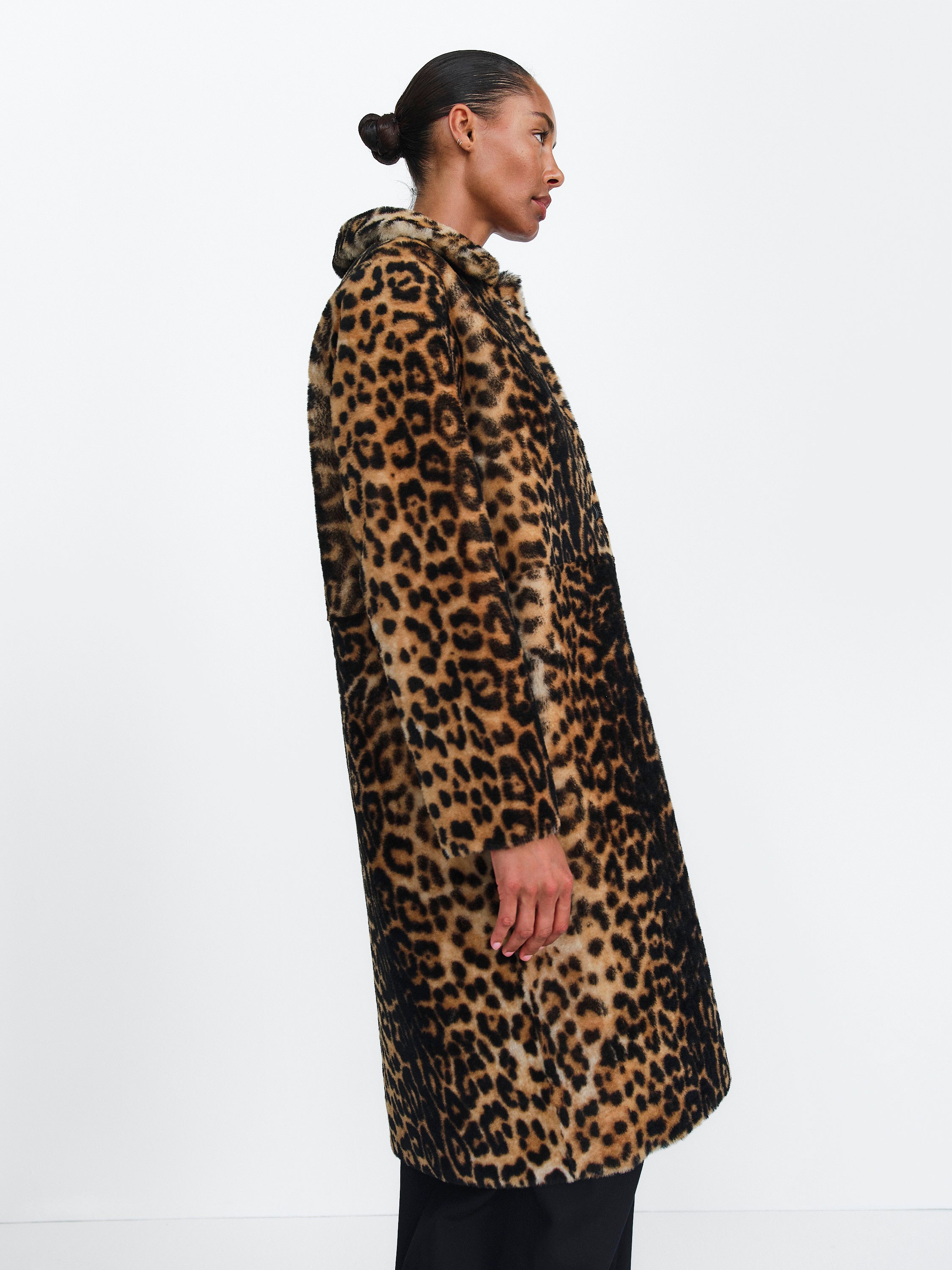 MADISON SHEARLING COAT REVERSIBLE / HAND PRINTED PANTHER