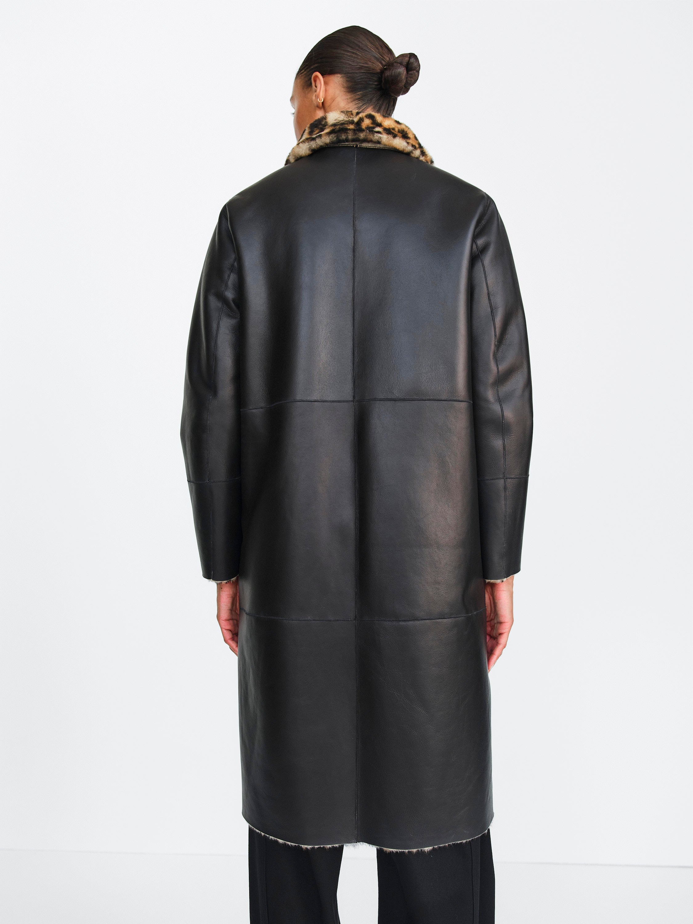 MADISON SHEARLING COAT REVERSIBLE / HAND PRINTED PANTHER