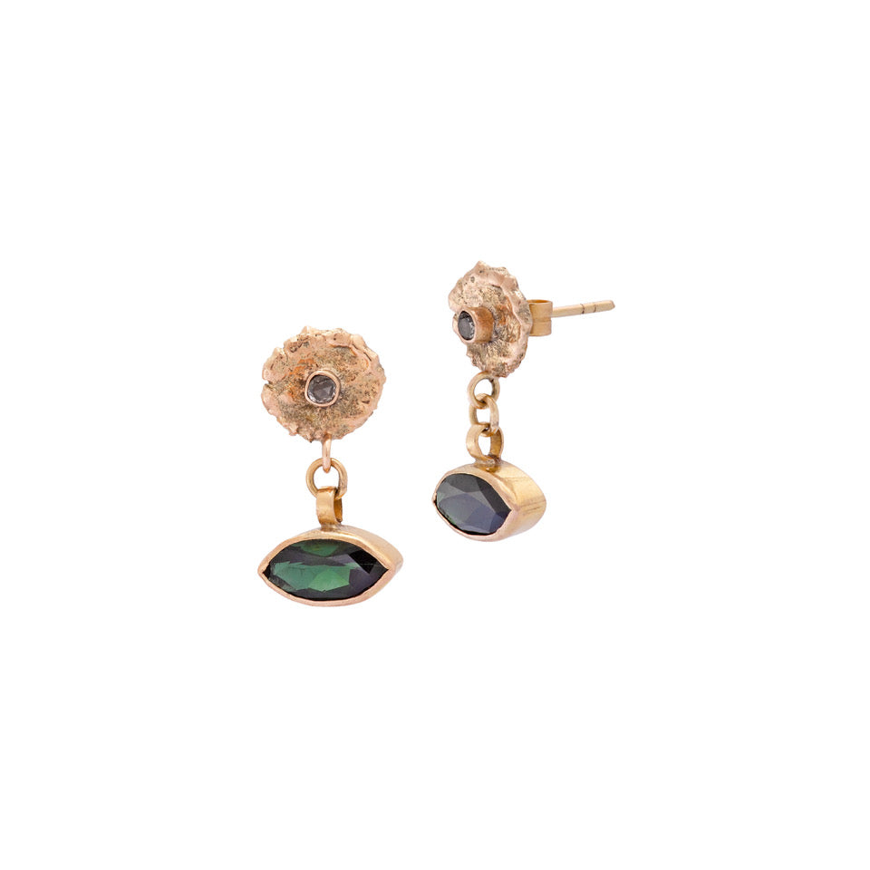 NAFSU EARRING / SAPPHIRE-TOURMALINE
