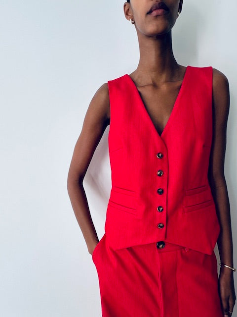 FAY VEST / ROSE RED