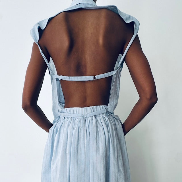 APOLLONIA SET SKIRT & SHIRT / COOL BLUE