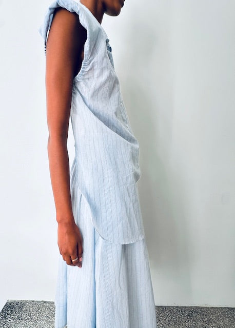 APOLLONIA SET SKIRT & SHIRT / COOL BLUE