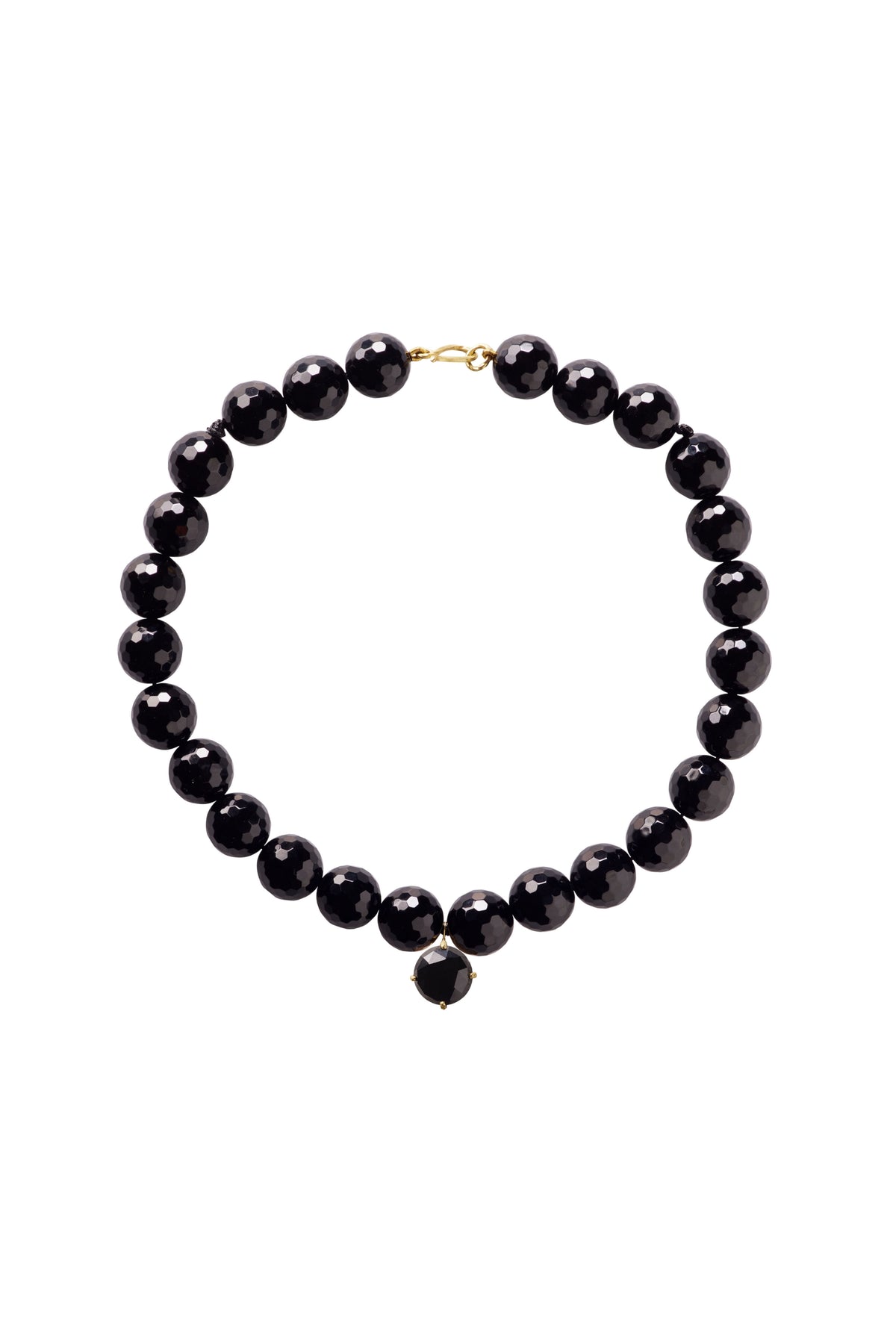 ELHANATI BLACK ORCHID / LOULOU BLACK SPINAL PENDANT NECKLACE