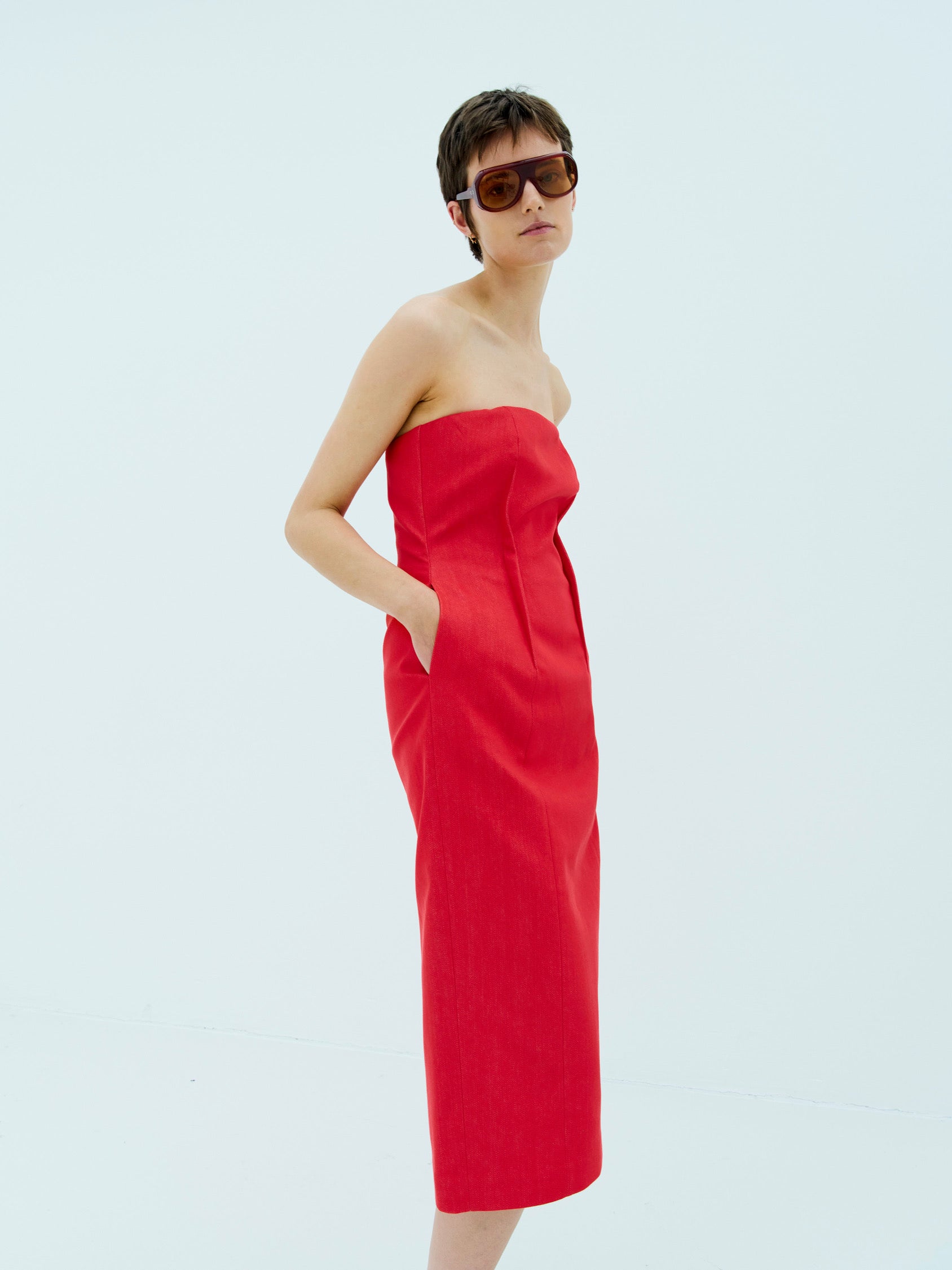 APPLE DRESS / ROSE RED