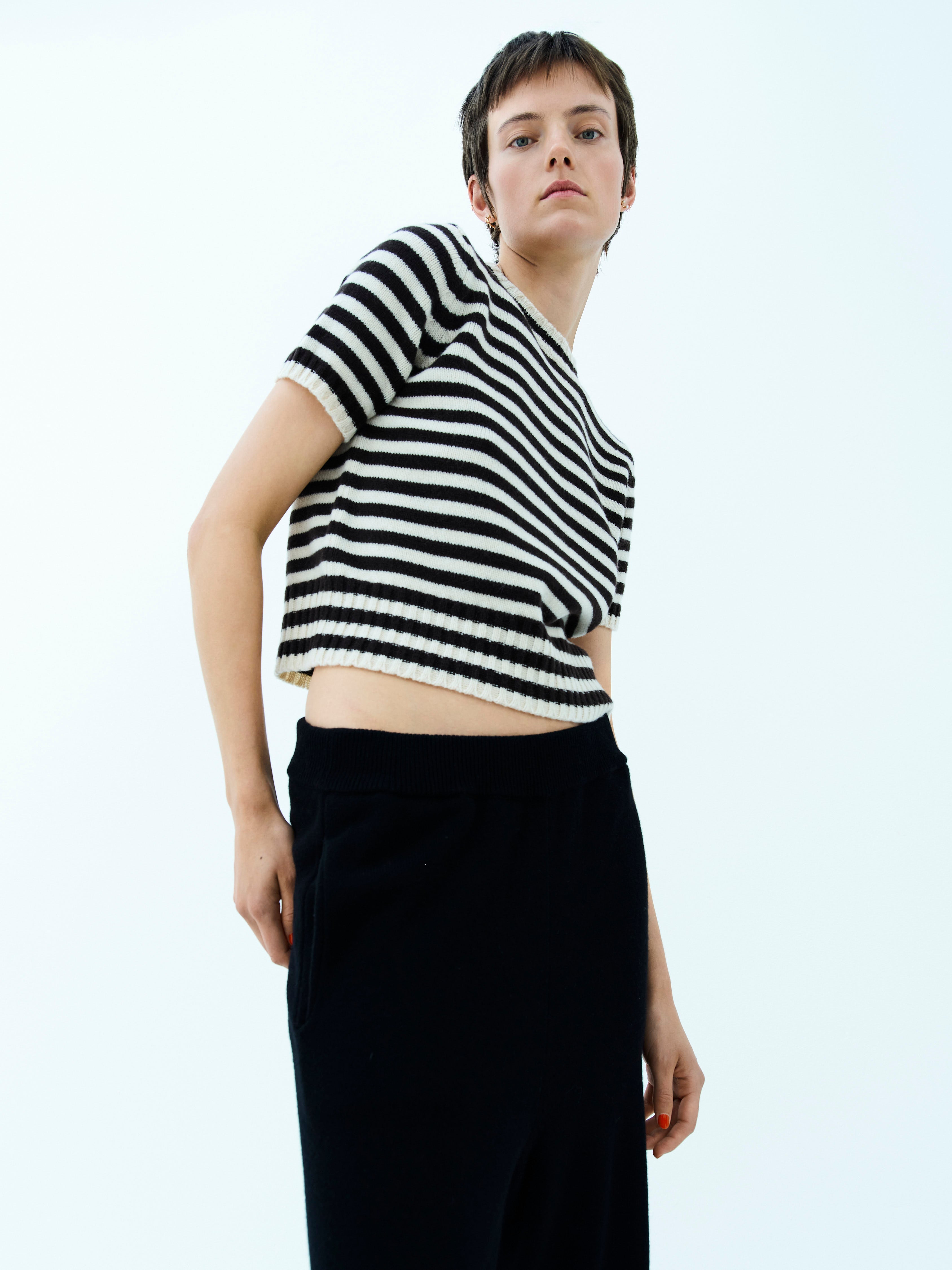 LUIS JUMPER / NATURAL-CHOCO STRIPE