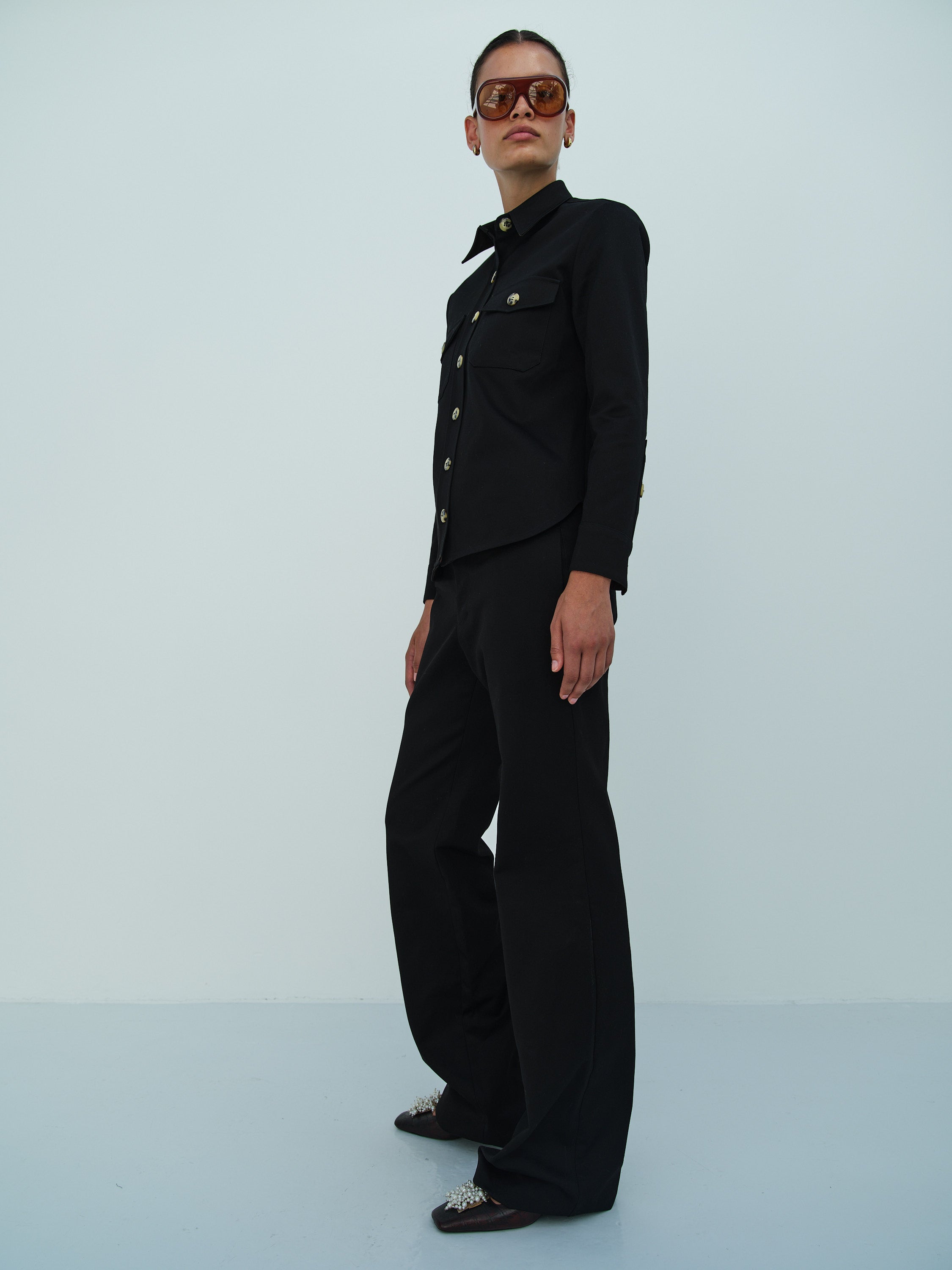 BOB SHIRT / BLACK TWILL