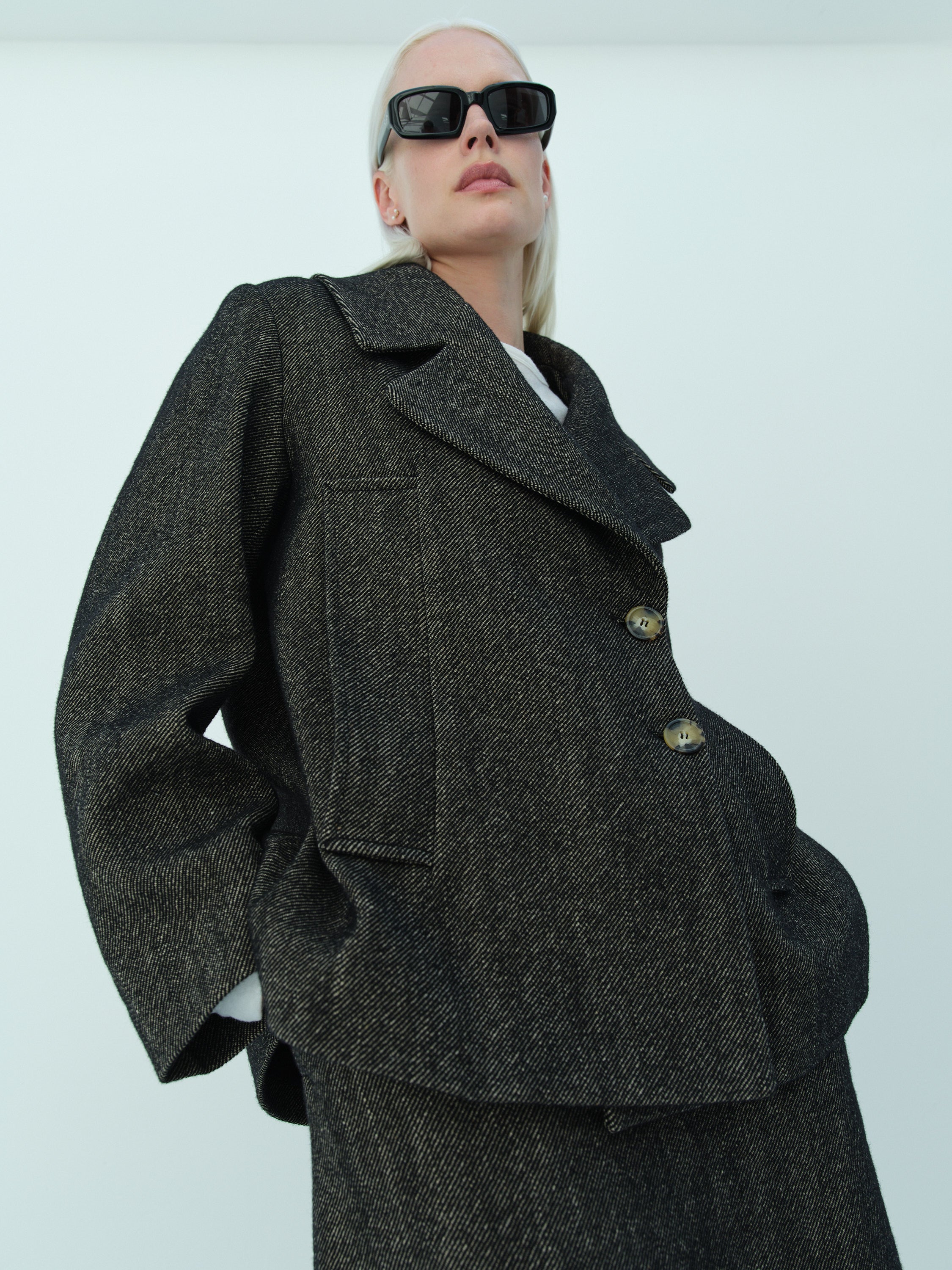 GEORGE COAT CROPPED / BLACK TEA