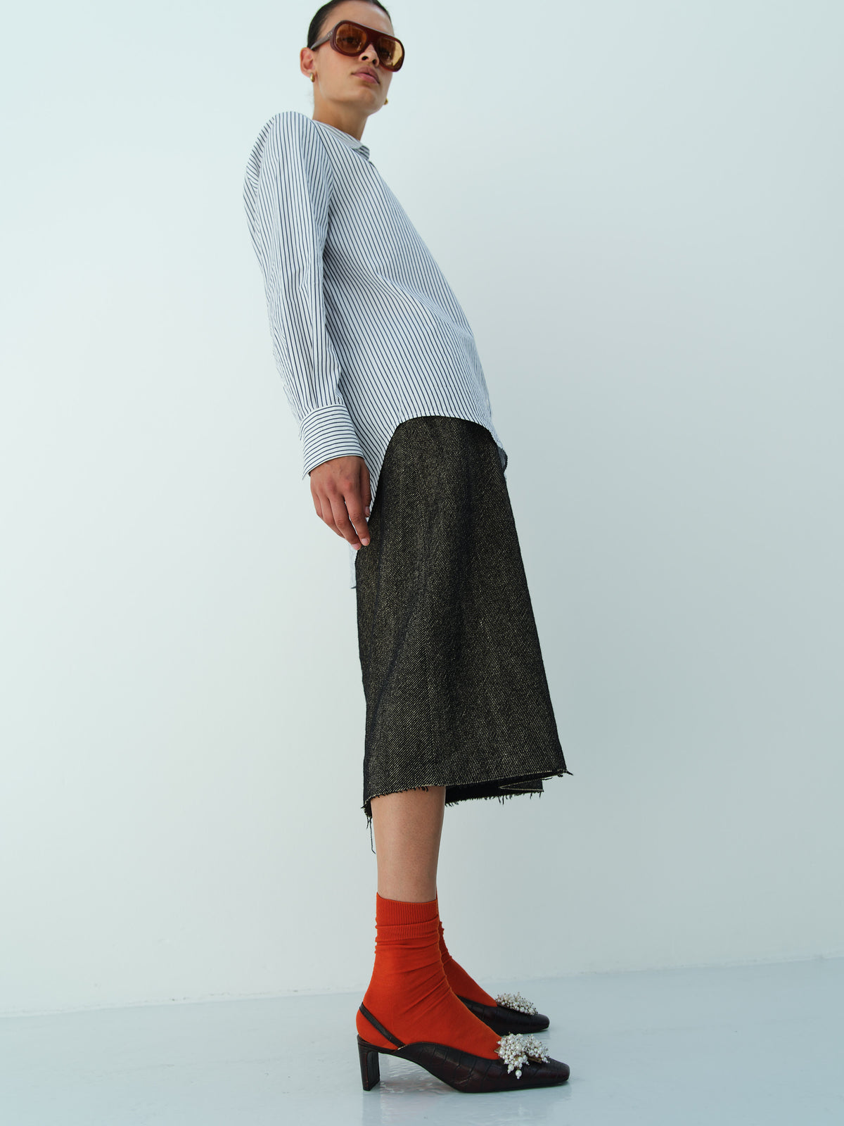 YVES SHIRT / NAVY-WHITE STRIPE