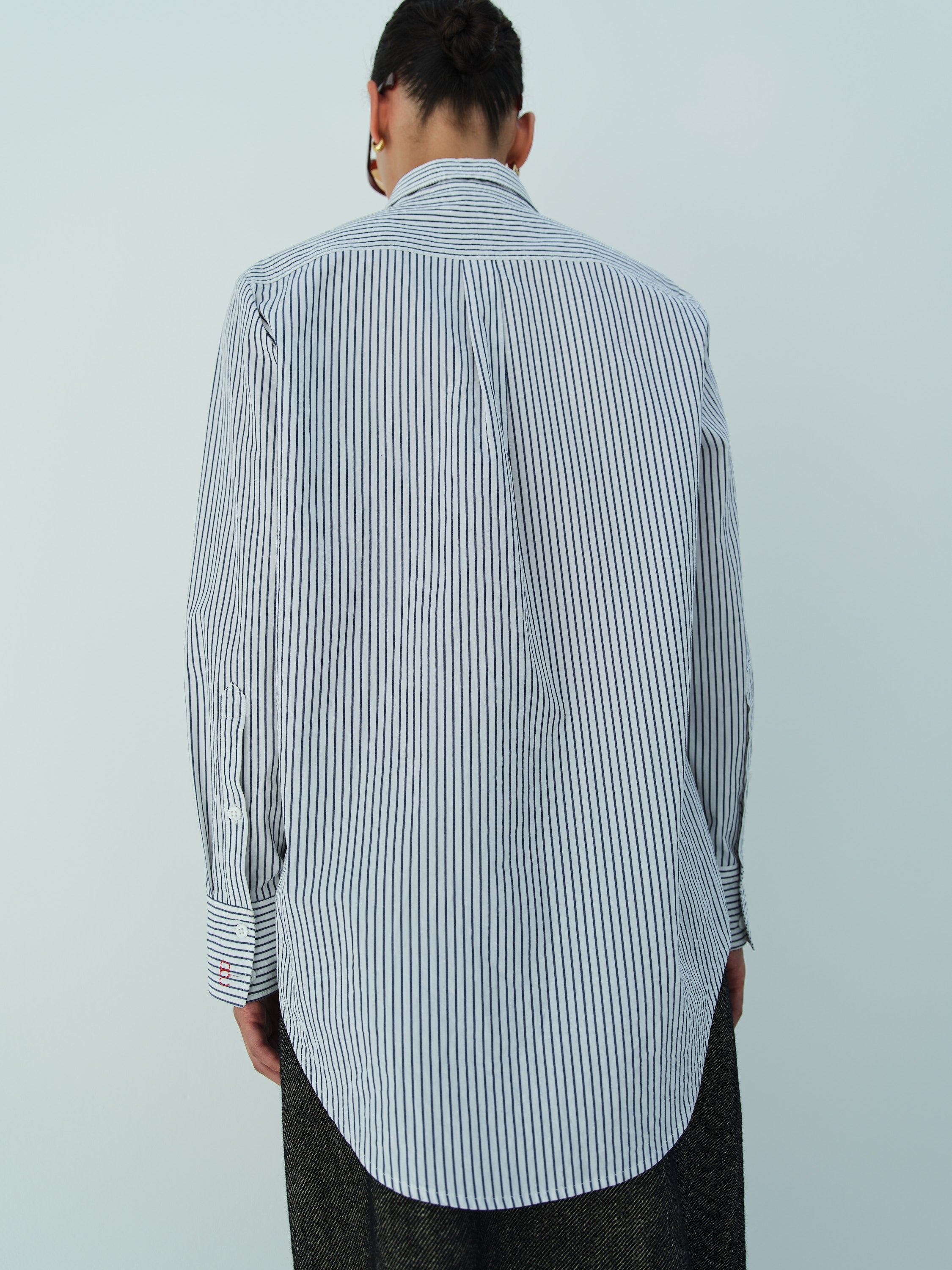YVES SHIRT / NAVY-WHITE STRIPE