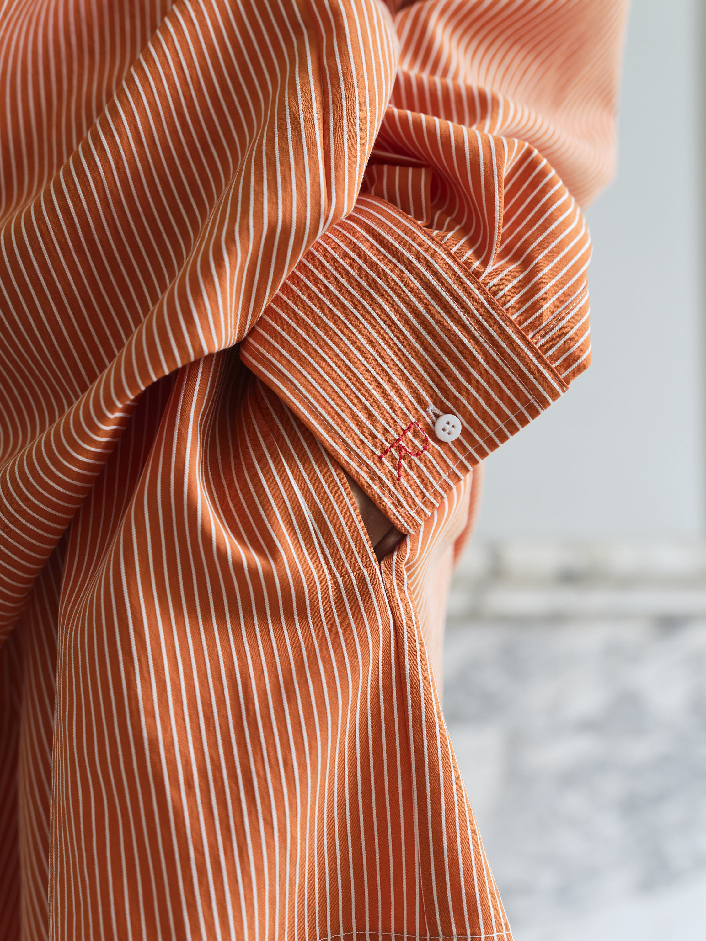 BLAZE SHIRT / ORANGE-WHITE STRIPE