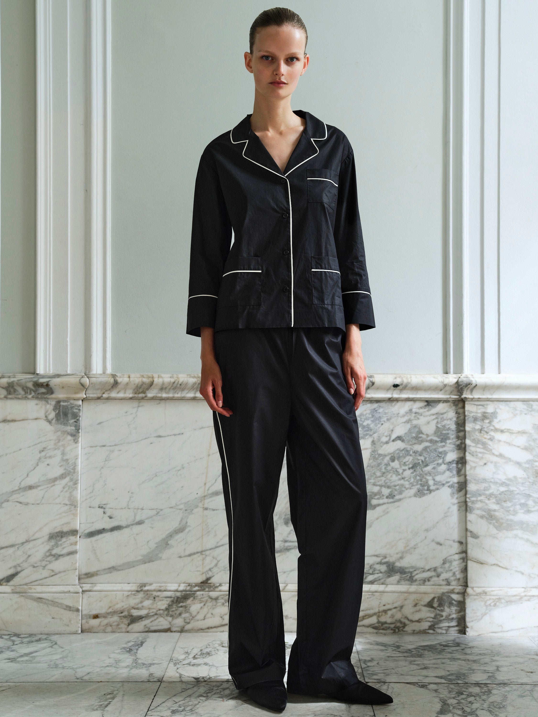 PYJAMA SET-LONG / BLACK