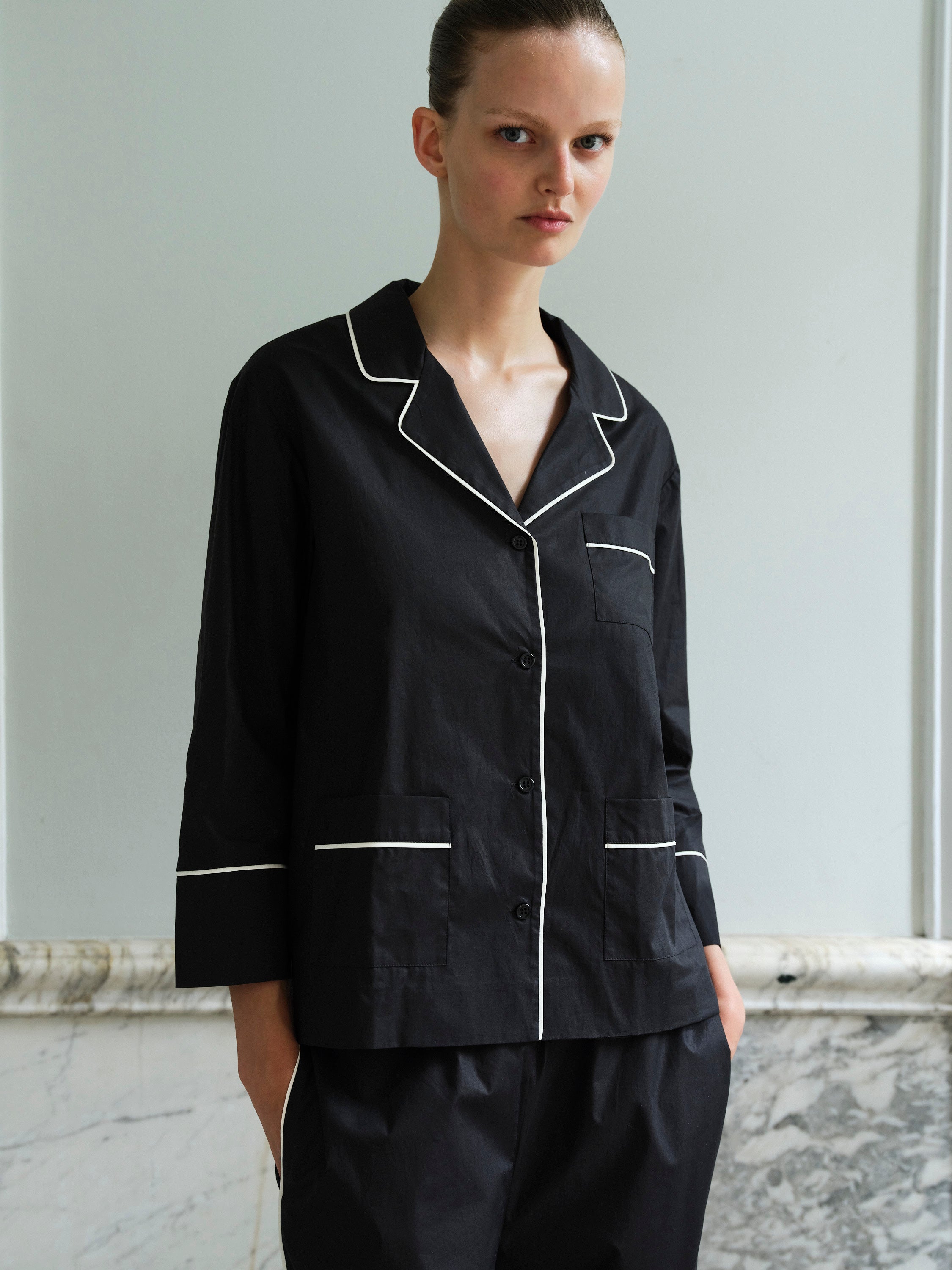 PYJAMA SET-LONG / BLACK
