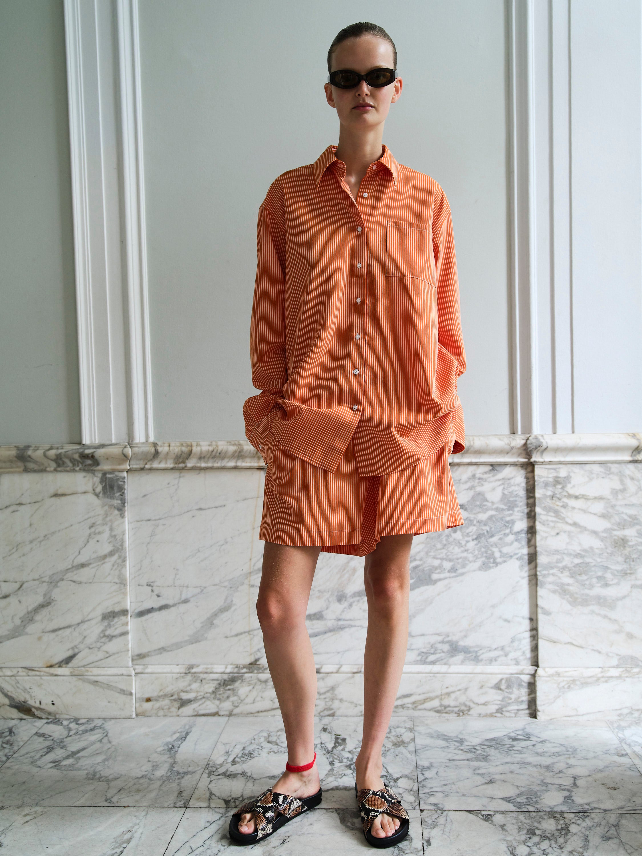 PARK SHORTS / ORANGE-WHITE