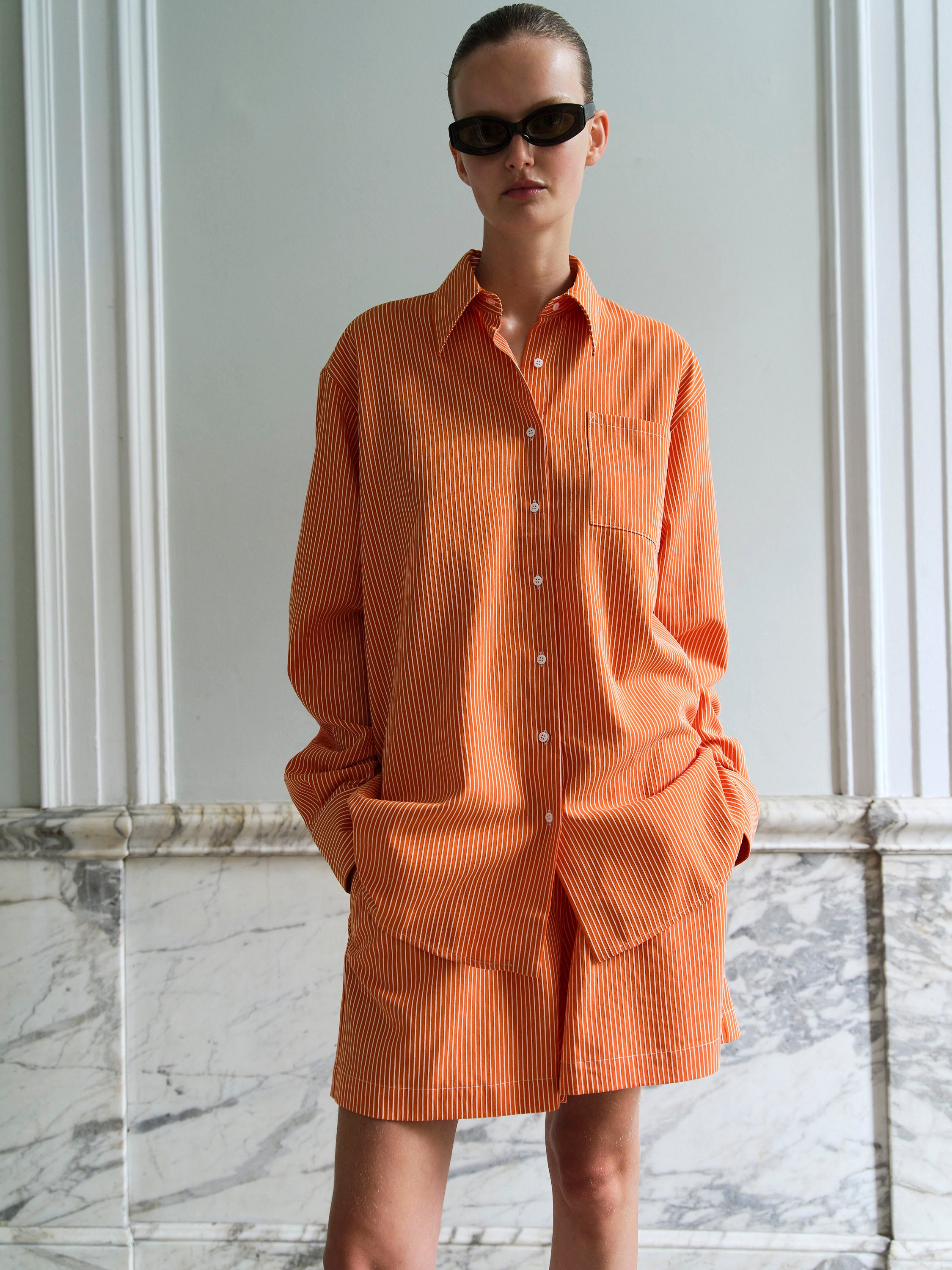 PARK SHORTS / ORANGE-WHITE