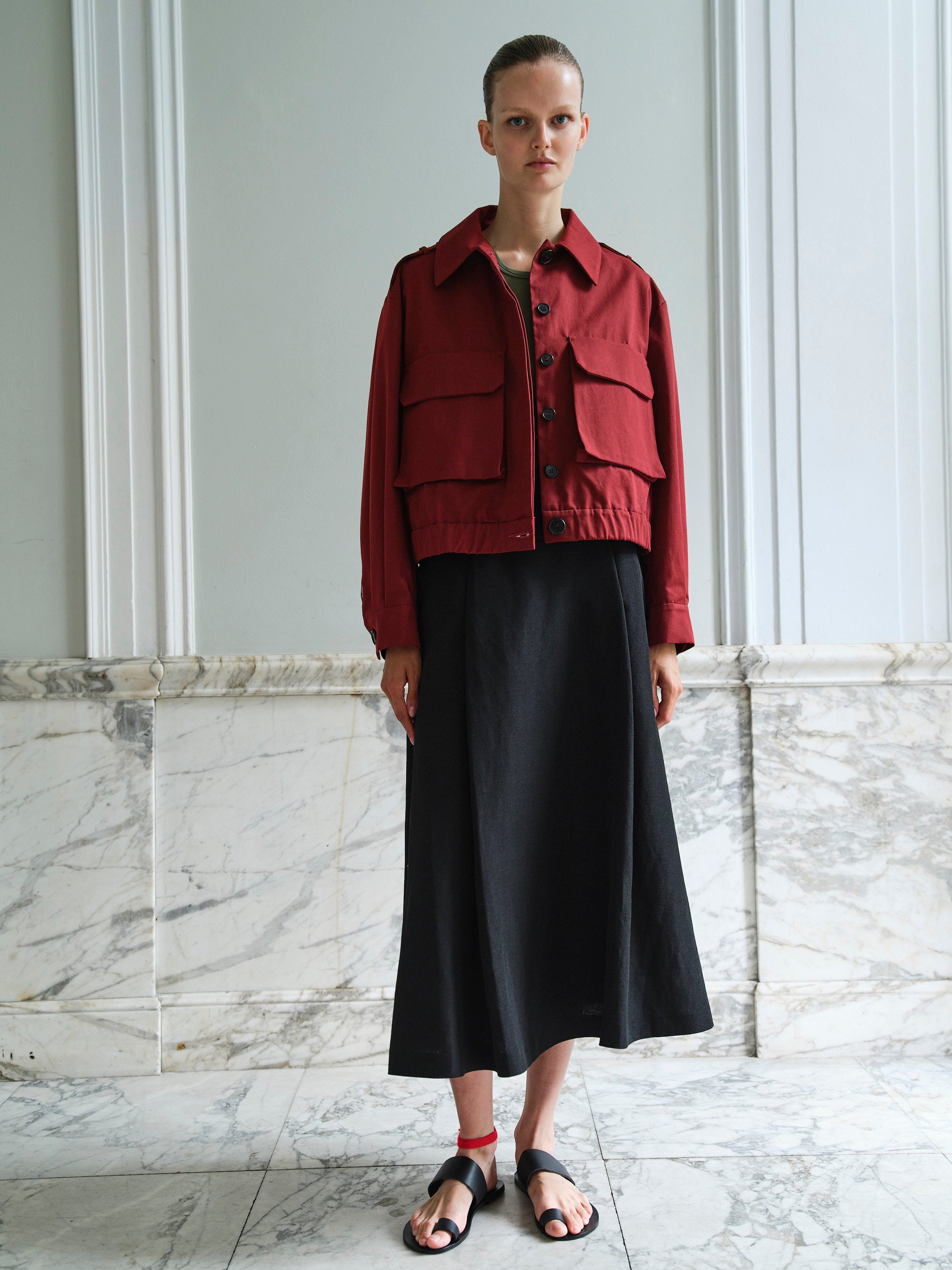 CHLOE SKIRT / BLACK LINEN