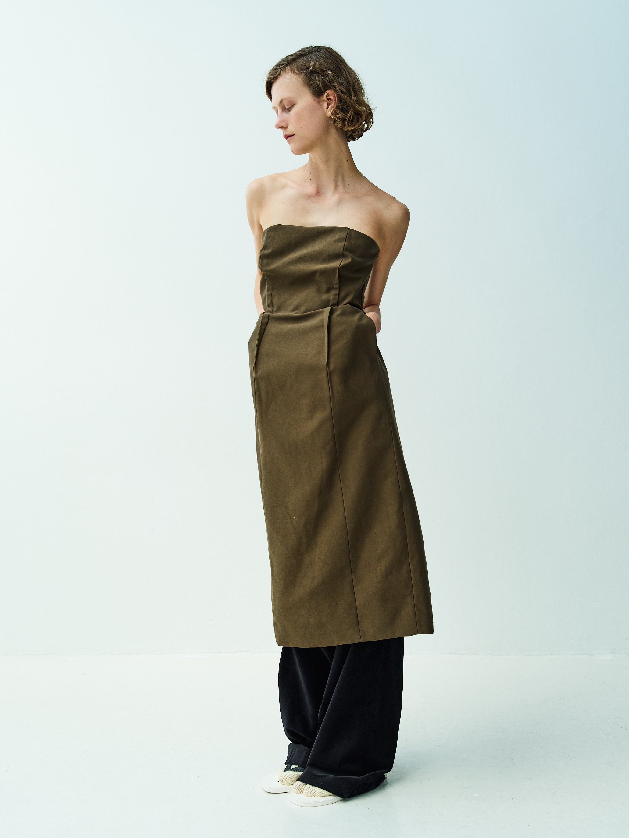 APPLE DRESS / KHAKI GREEN