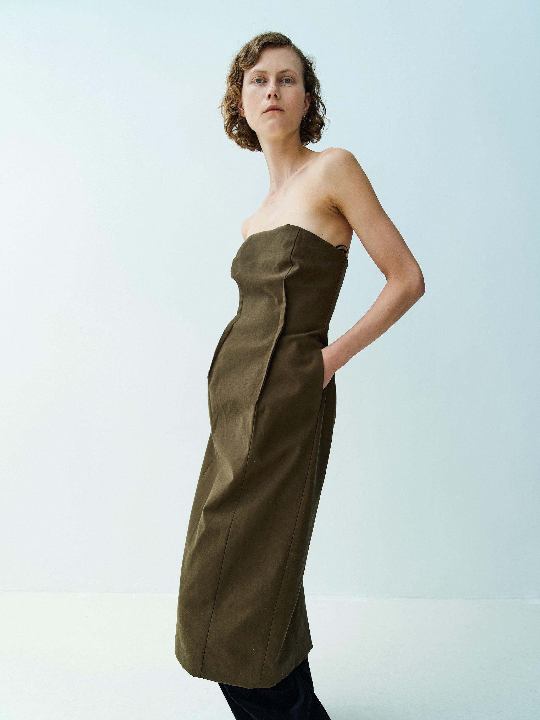 APPLE DRESS / KHAKI GREEN