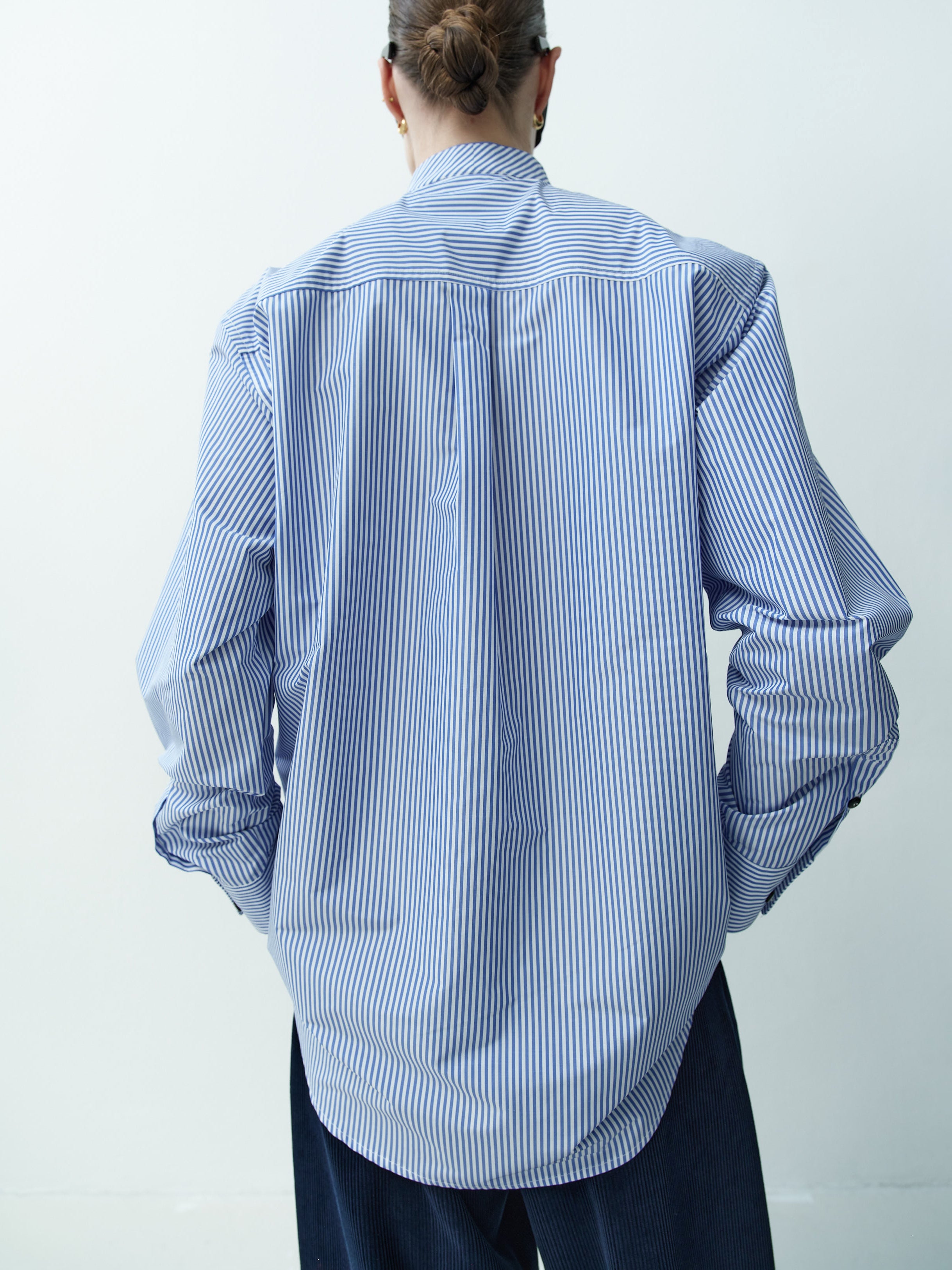 BLAZE SHIRT BOW-TIE / BLUE-WHITE STRIPE – RIKA STUDIOS